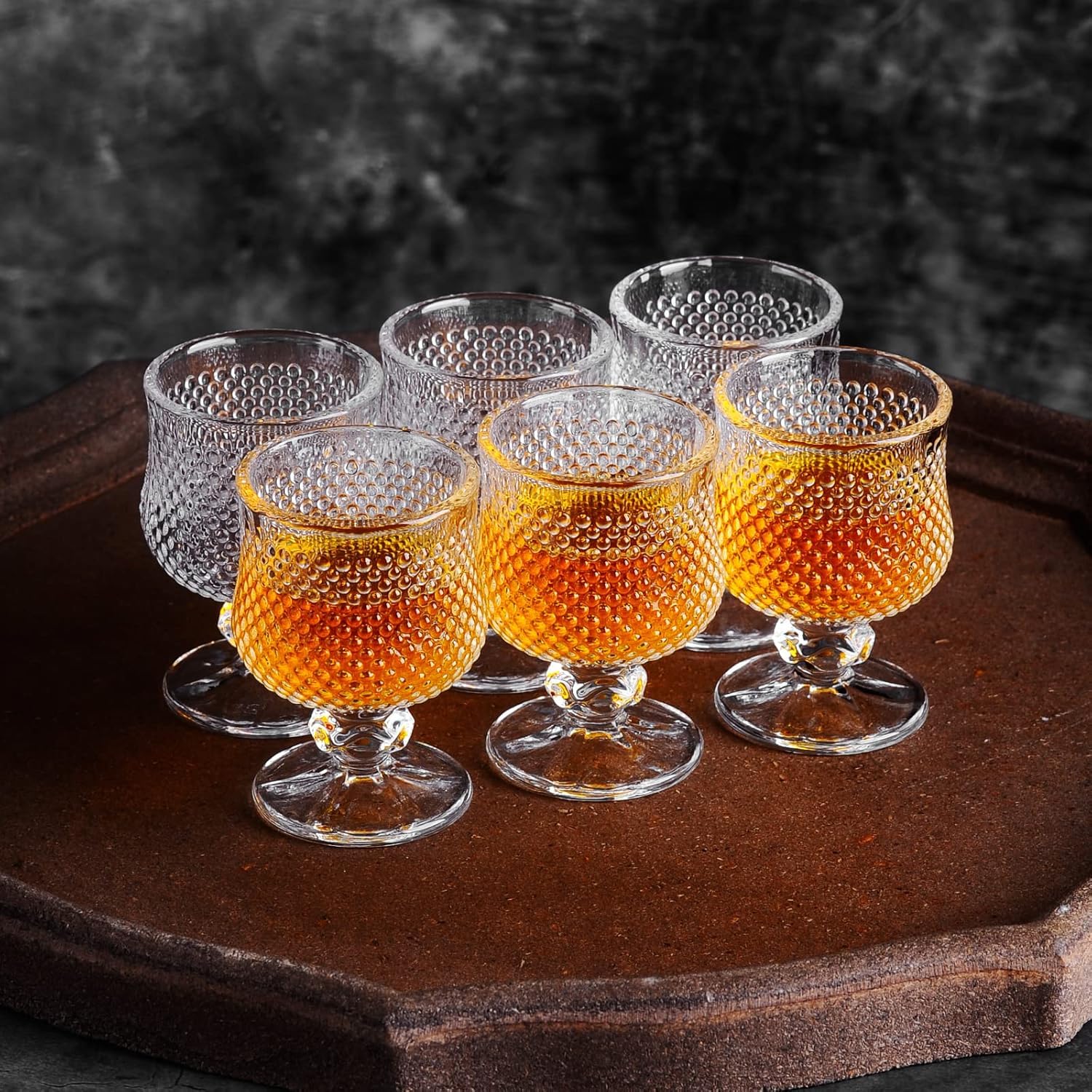 Melbify Crystalite Brandy Snifter Glasses | Set of 6 | 180 ml | Cognac, Brandy Balloon, Tulip Glasses | Large, Elegant, Old Fashioned Crystal Barware 1