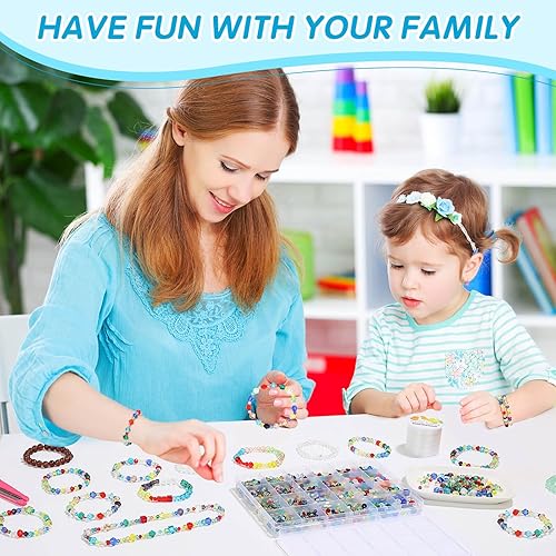 Miniatura 7 de cridoz 1710 cuentas de cristal para hacer joyas y manualidades, cuentas coloridas para pulseras, manualidades y adornos para el hogar