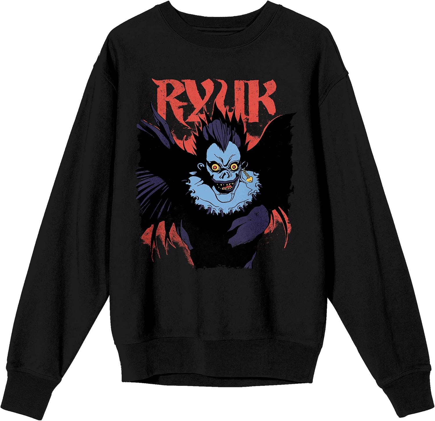 Bioworld Death Note Ryuk Crew Neck Long Sleeve Adult Black Sweatshirt