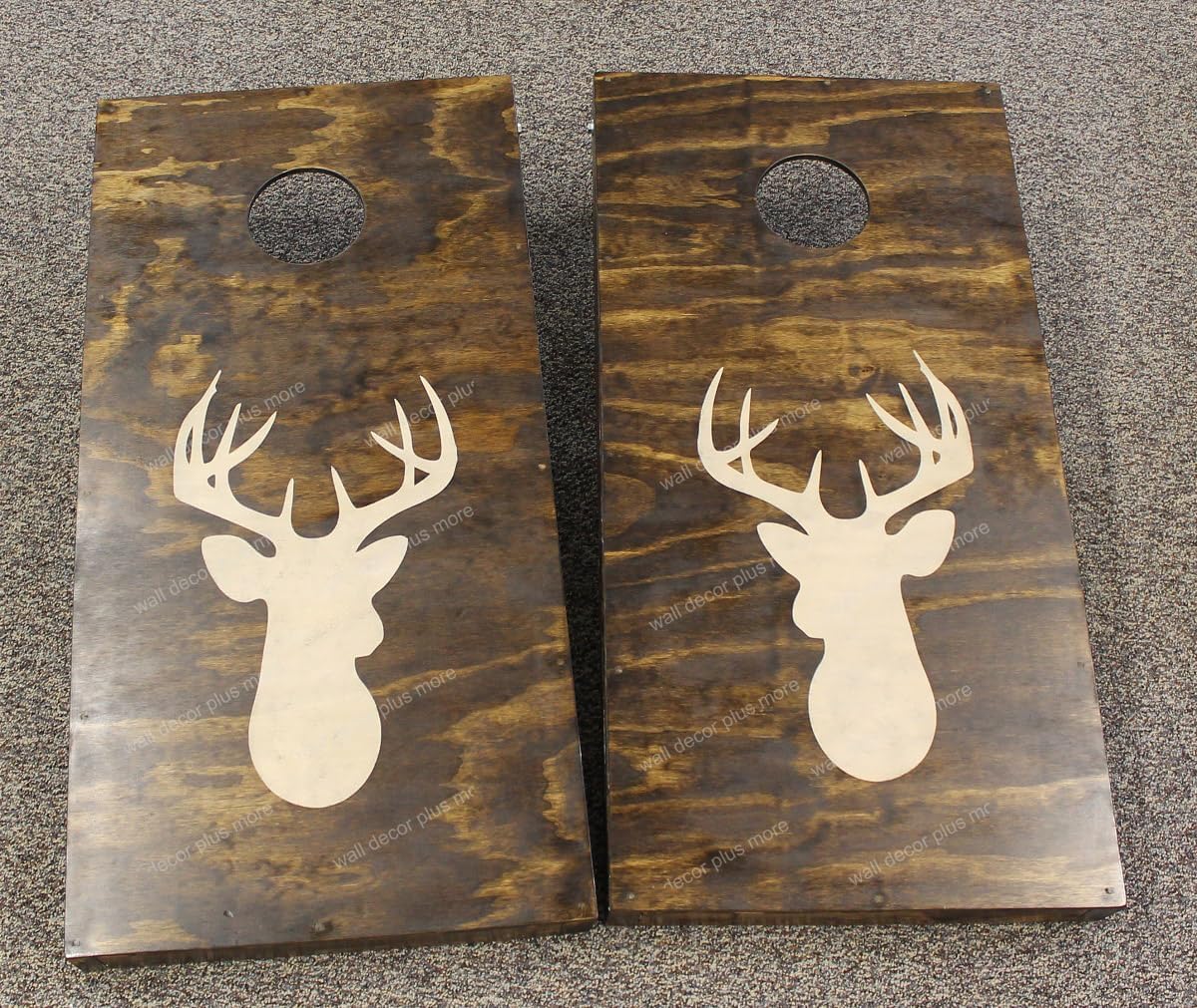 Deer Head Silhouette Outdoor Decal Stickers for Bean Bag Boards UV Resistant Cornhole Board Game Vinyl Decals or Stencil for Painting, Set/2