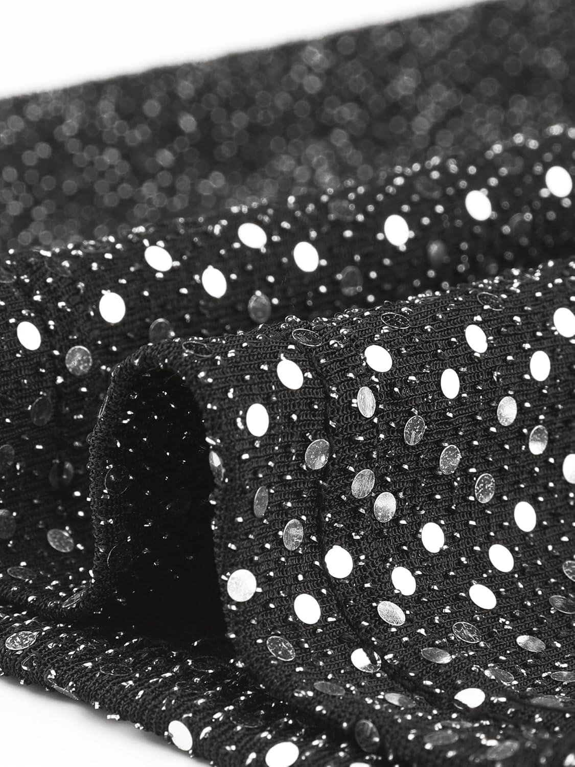 Allegra K Sequin Flare Pants for Women's Halloween High Waist Club Party Sparkle Long Bell Bottoms - Image 5