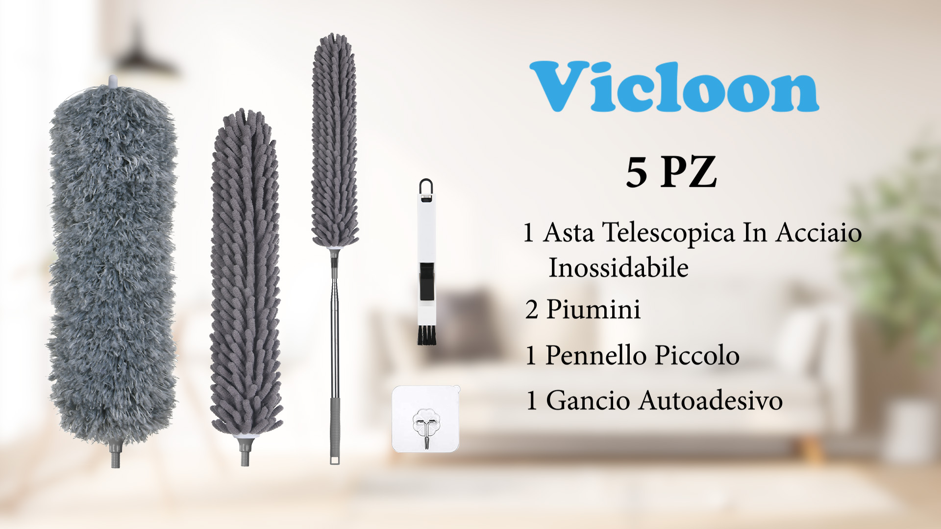 Piumino allungabile - Spolverino in microfibra con testa pieghevole | Spazzola per spolverare lavabile con asta telescopica | Spolverino manuale per la pulizia di ventilatori a soffitto alto