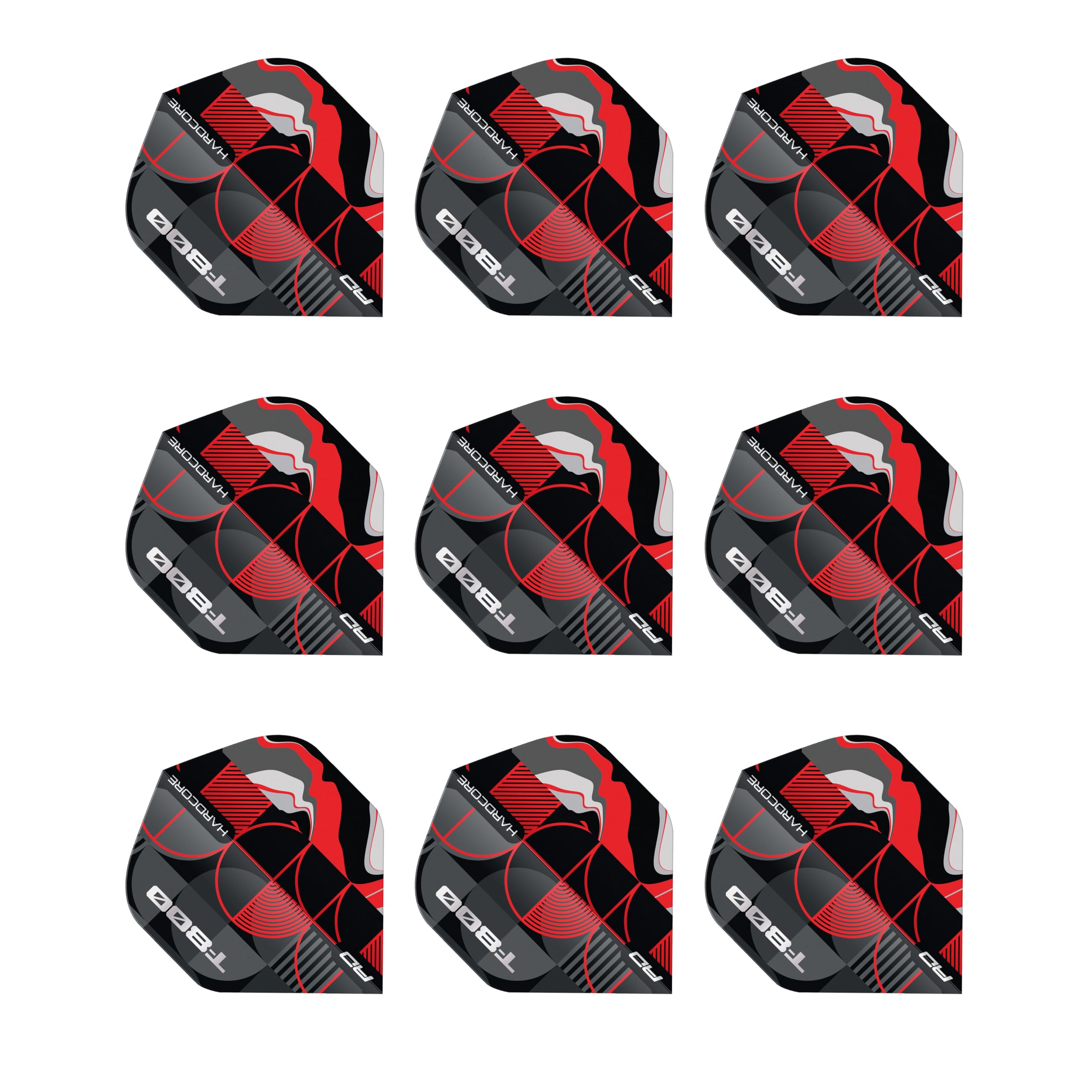 RED DRAGON Hardcore Premium Standard Extra Thick - 100 mikronów - loty do rzutek 3 zestawy w opakowaniu (łącznie 9 lotków do rzutek) - profesjonalne akcesoria do rzutek