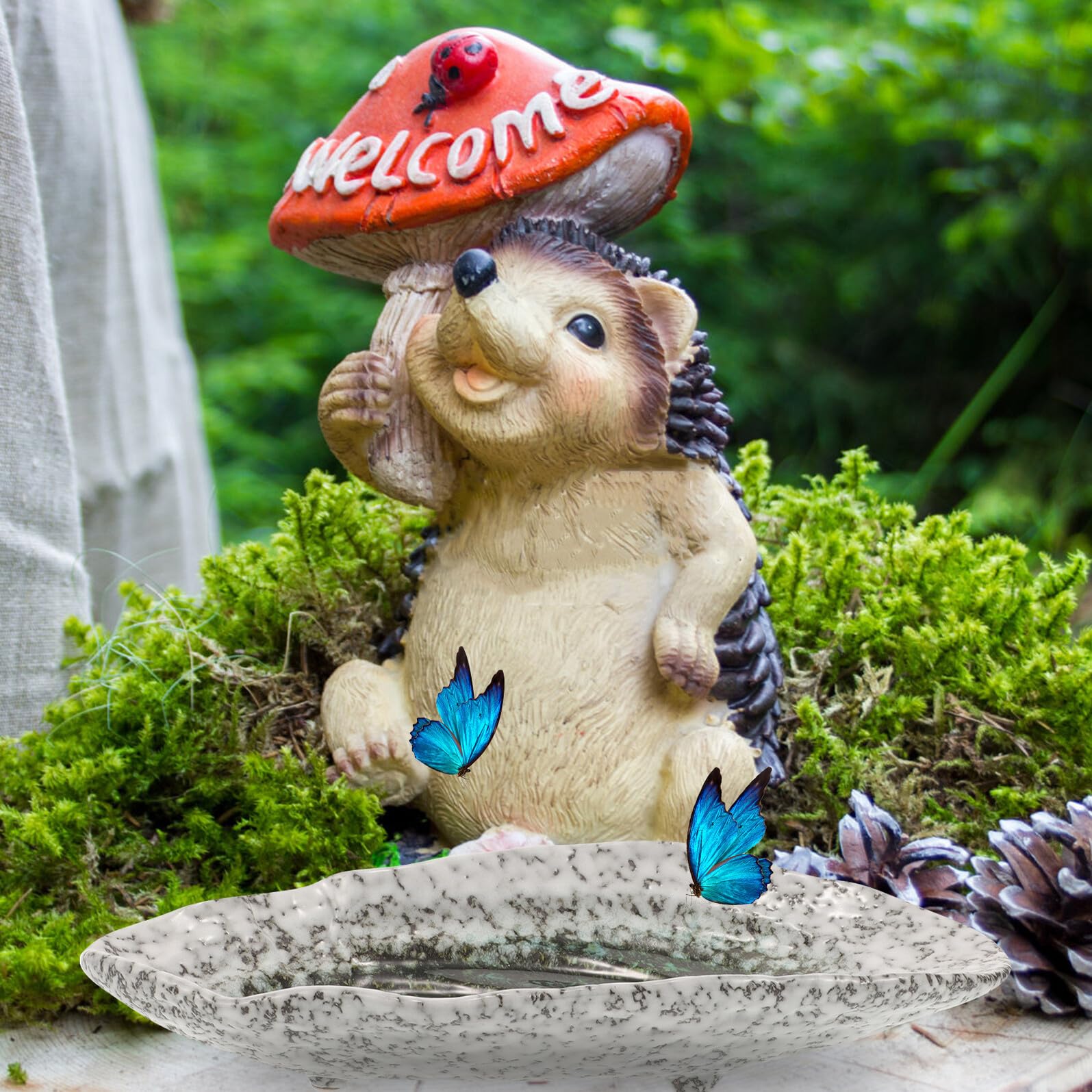 Keramisches Schmetterlingsfuttertablett für Draußen, Große Kapazität