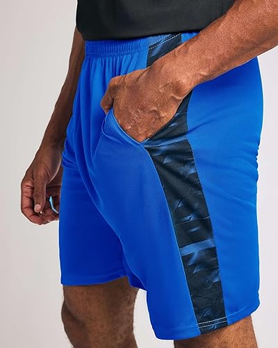 Miniatura 5 de Real Essentials 5 Pack Pantalones cortos de 9" para hombres con malla Pantalones cortos atléticos para gimnasio, entrenamiento, baloncesto,