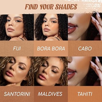 Profusion Cosmetics 6 Shades Bronzer Palette - Matte & Shimmer Finishes for Natural Definition, Buildable & Blendable Powder for Face Sculpting with Long-Wearing Makeup Coverage