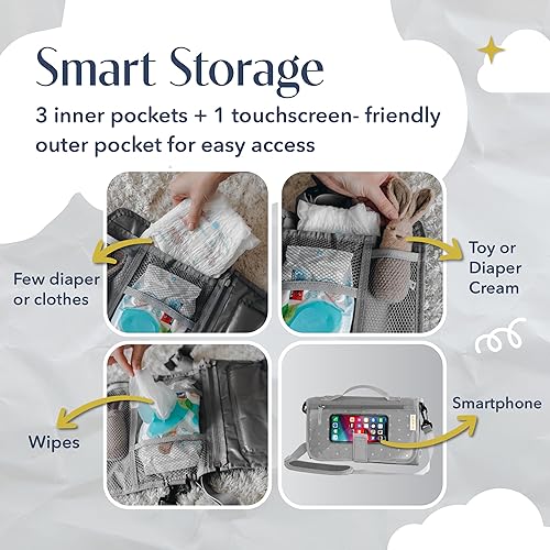 Miniatura 4 de Cambiador de pañales portátil para bebé, embrague de pañales de viaje con certificado CPC y estación de cambio impermeable, ligero y plegable,