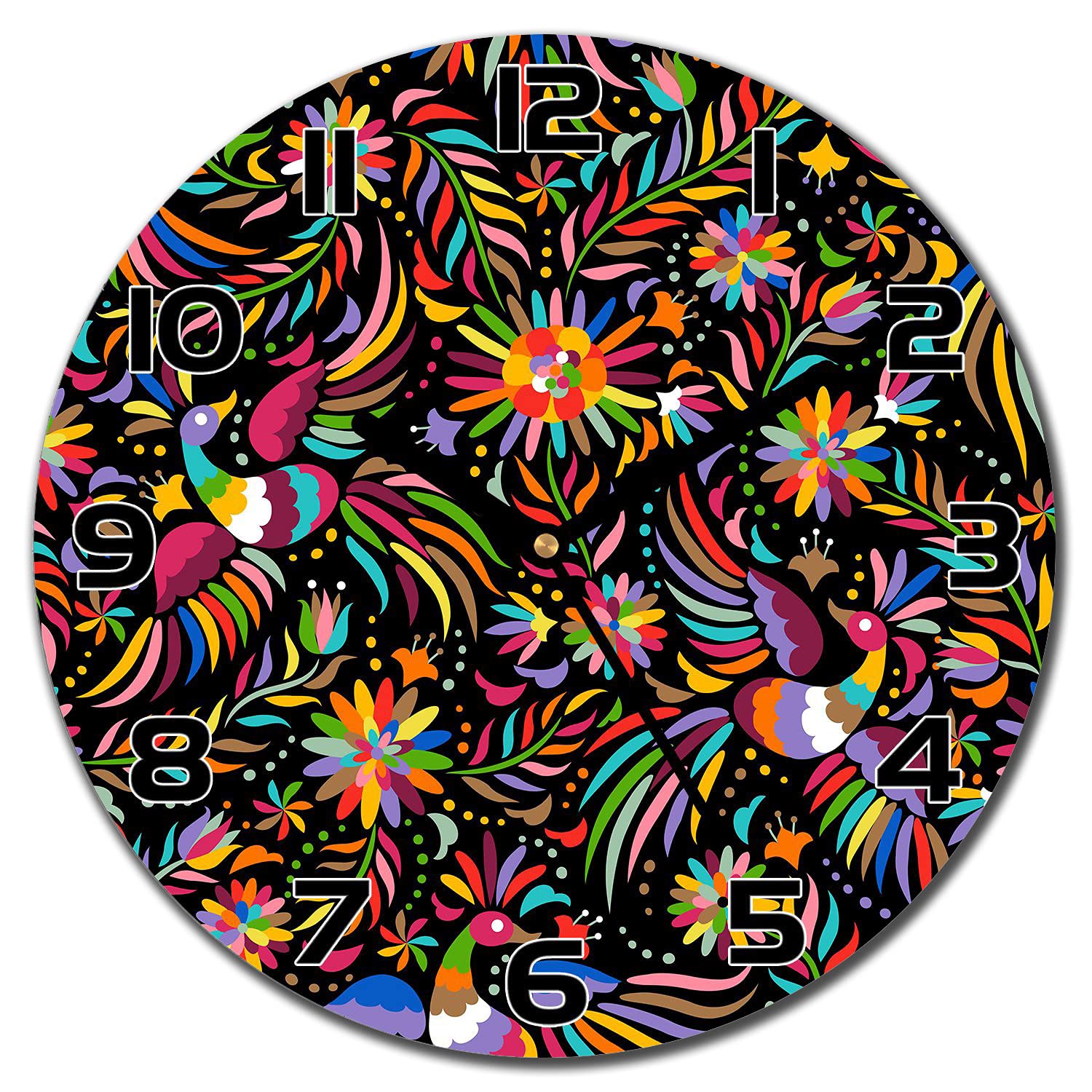 Horloge en verre decorative pour dynamiser un salon moderne et colore
