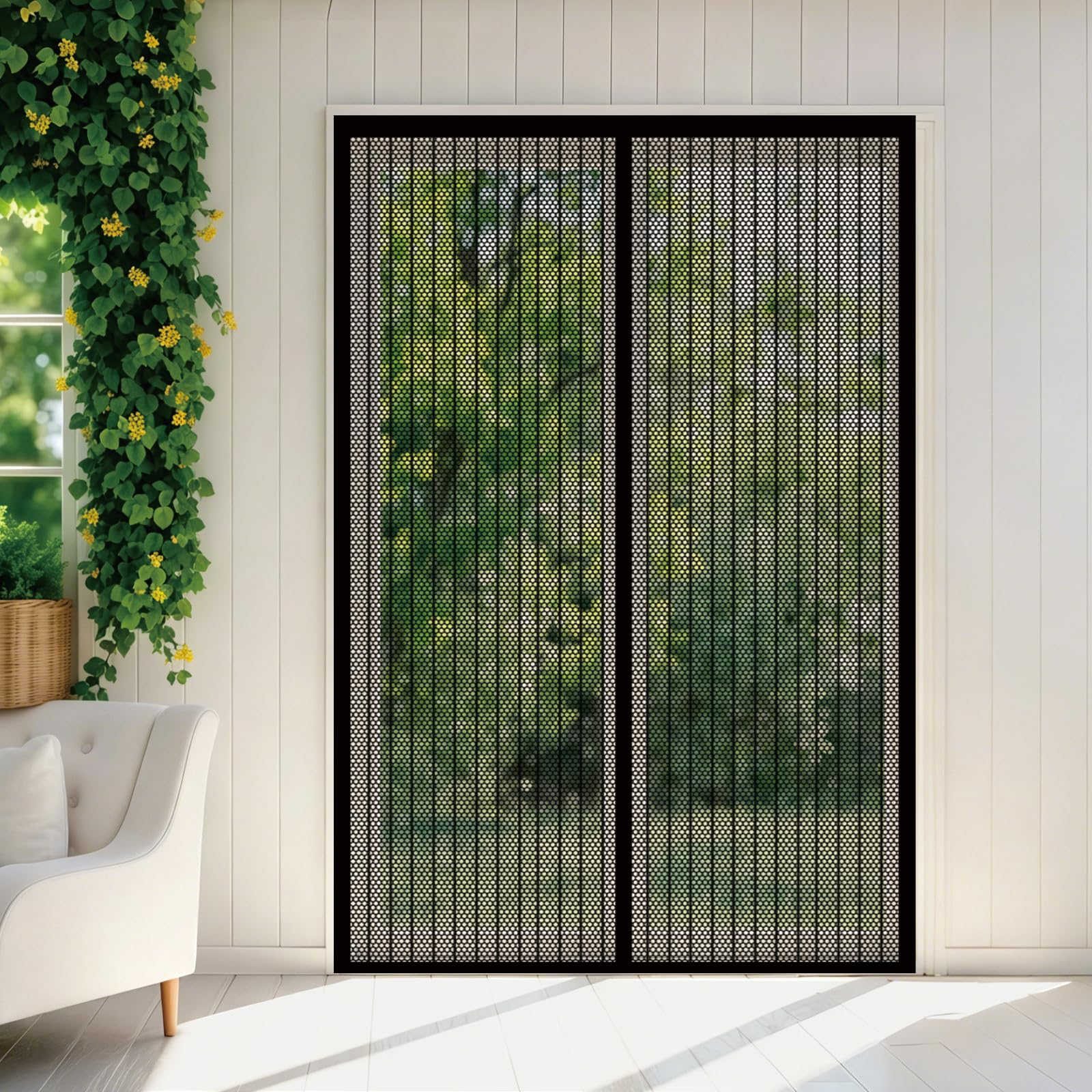 Moustiquaire aimantee 130 x 199 cm fermeture automatique sans percage
