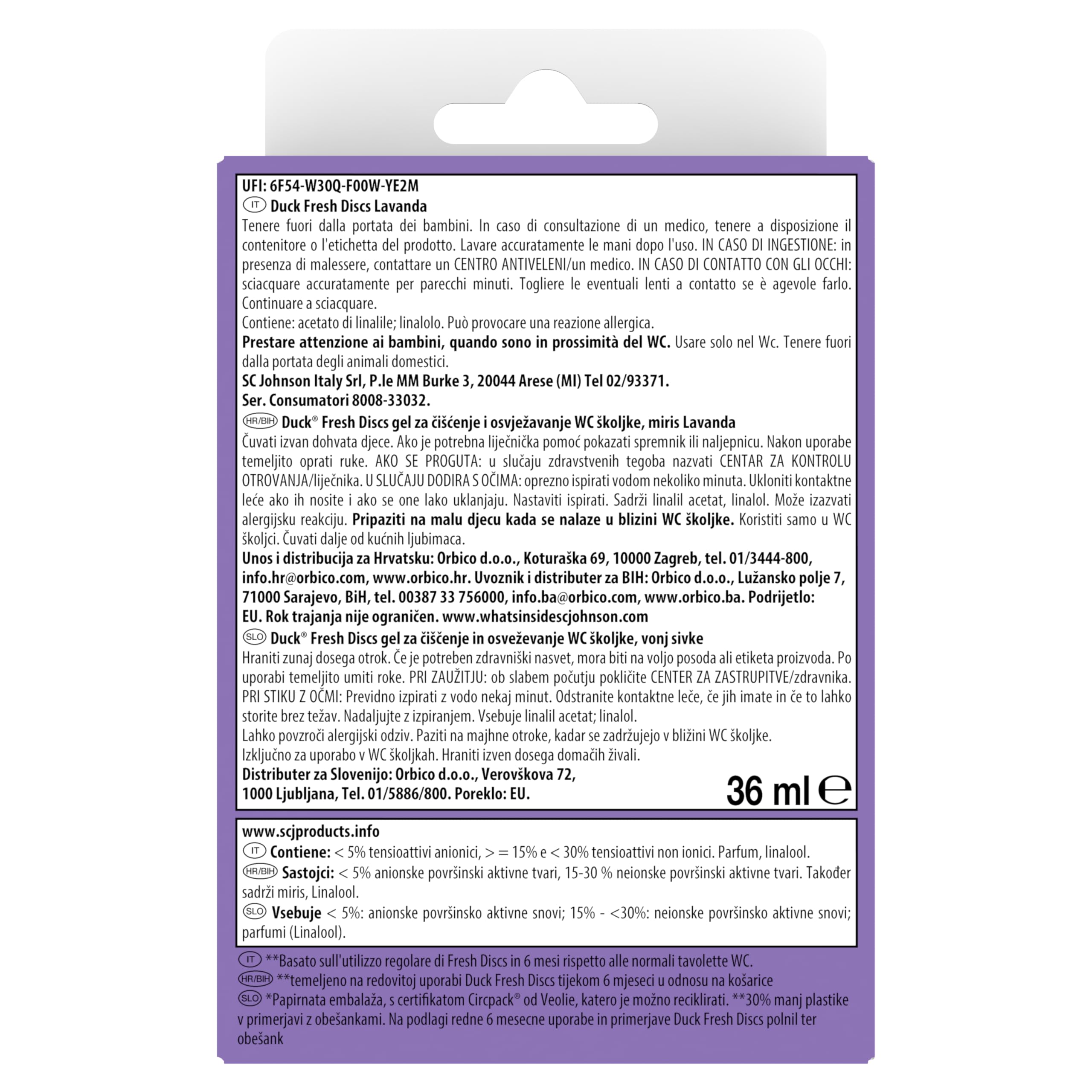 Duck Fresh Discs - Base per Dischi Gel Igienizzanti WC, Fragranza Lavanda- Formato Scorta 5 Applicatori, 30 dischetti