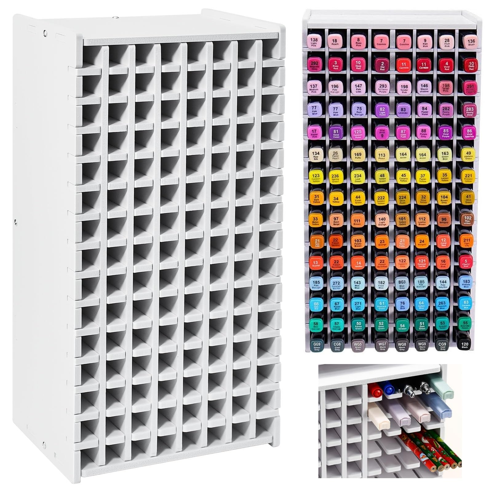 VGECEE 120Stifte Organizer Schreibtisch Stifthalter Aufbewahrung Bleistifte | Buntstifte Schreibtisch, Stifteköcher Aufbewahrungsbox Schminktisch, Organizer Stifte Box, für Zuhause Büro Schule