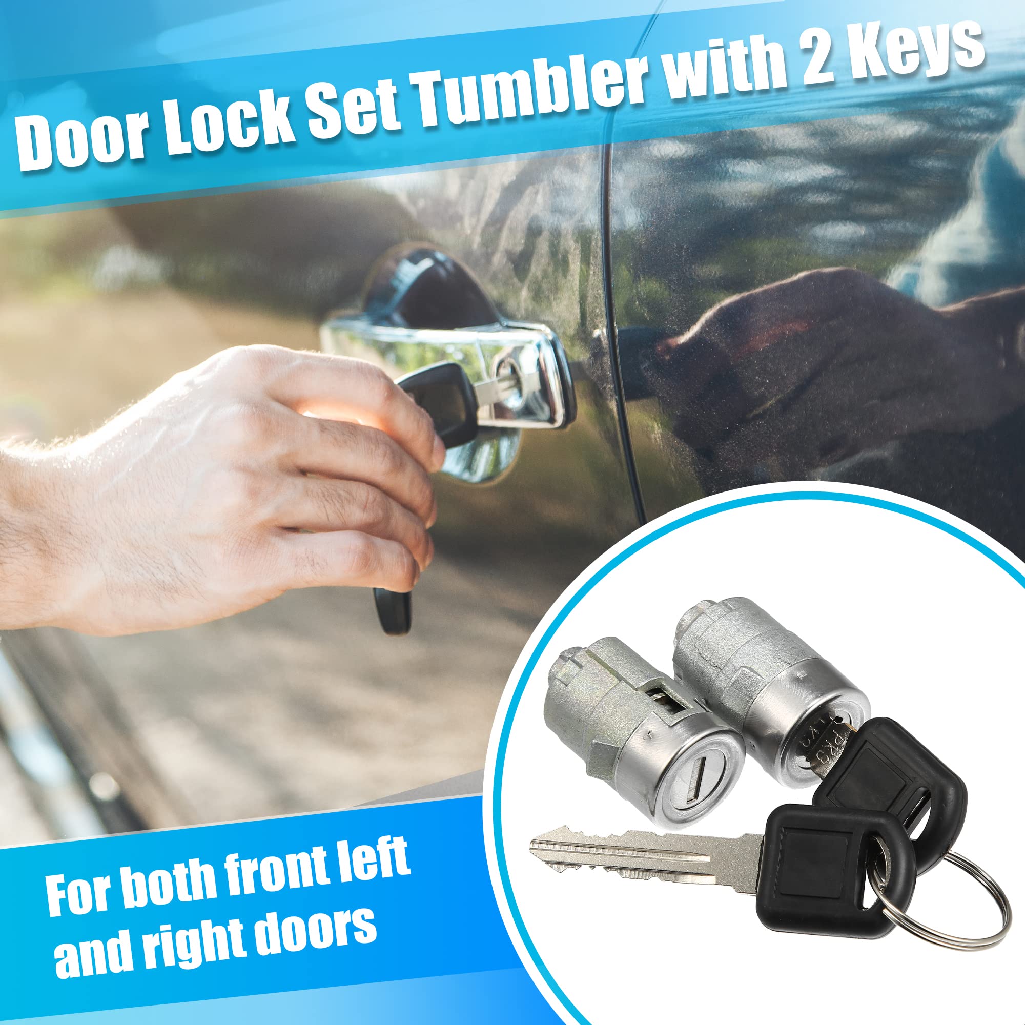 Geelife Door Lock Cylinders Set of 2 For Chevrolet GMC Truck Pair