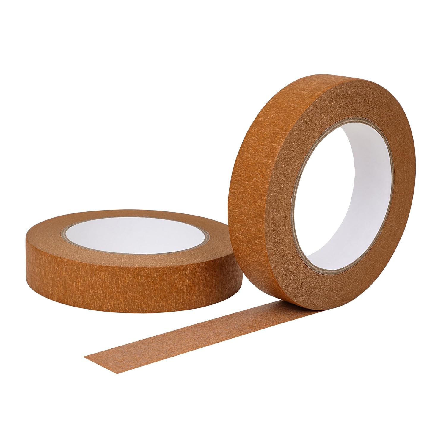 2 Pack Brown Painters Tape 1 inch Wide Brown Masking Tape Paint Tape Brown Paper Tape 1 inch x 55 Yards x 2 Rolls (110 Yards in Total)