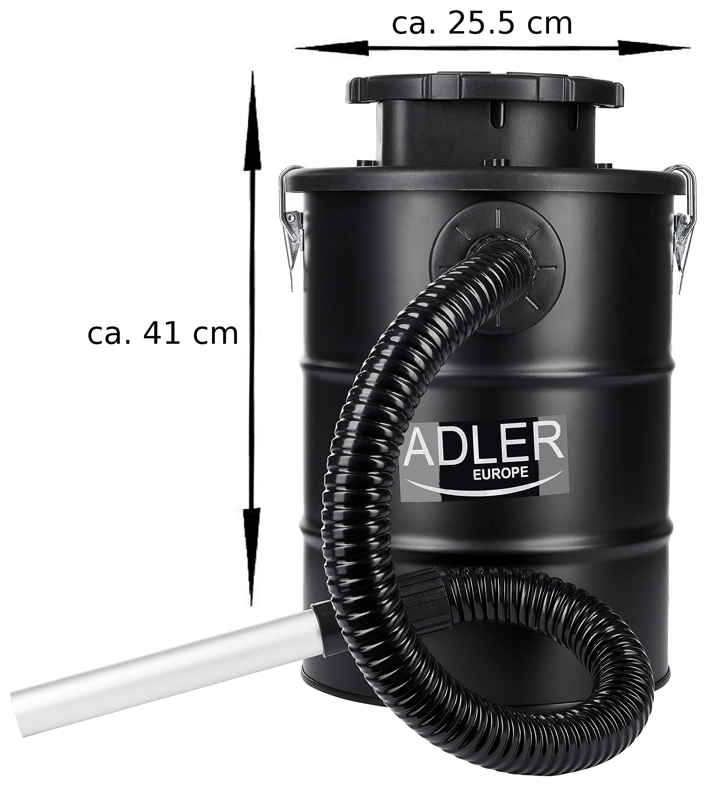 ADLER AD7040, Aspiratore, Filtro HEPA, Tubo ignifugo, 1000 Watt, 18 Litri, per Camino, per Forno, per Barbecue, da Costruzione, per Cenere, Carbone, aspirapolvere