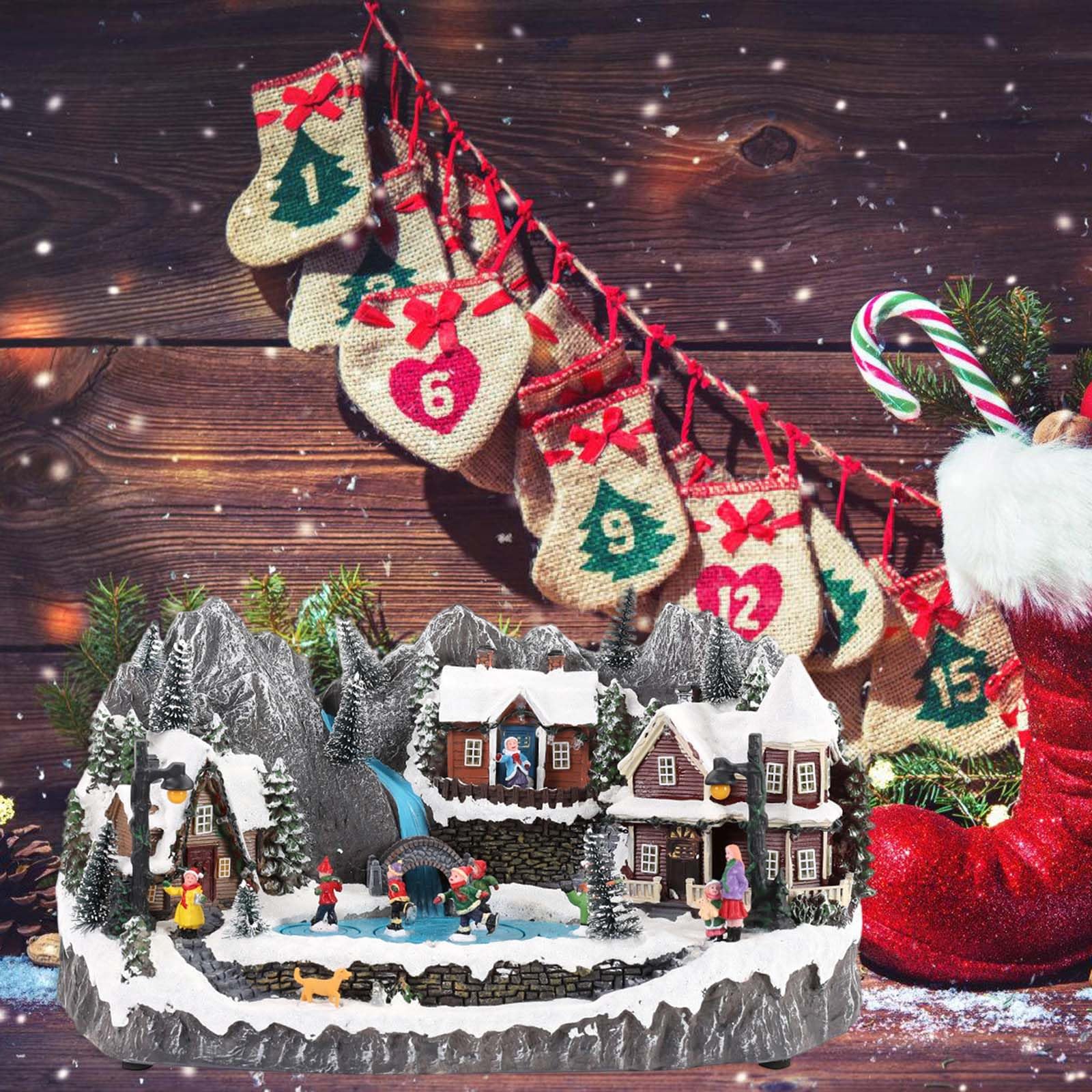 Centrotavola in resina illuminata con componenti staccabili e opzioni di alimentazione per feste sicure per bambini decorazioni natalizie musica LED forniture per feste