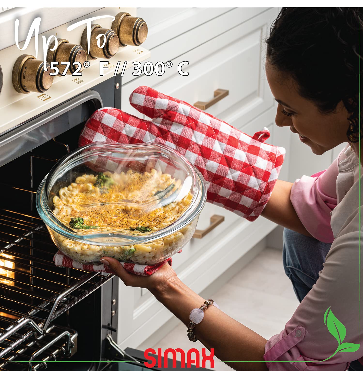 Simax - Cocotte Ronde Verre 2,5L - Cuisson Sans Graisse - Four Et Micro-ondes