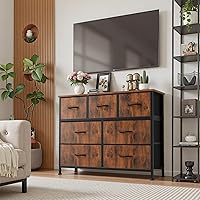 Vista 2 de Sweetcrispy Cómoda de 7 cajones con contenedores de tela, organizador de torre para dormitorio, armario, pasillo, entrada, cómoda alta con marco