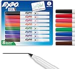 EXPO Dry Erase Markers, Low Odour Ink, Assorted Colours, Ultra Fine Tip, 8 Count