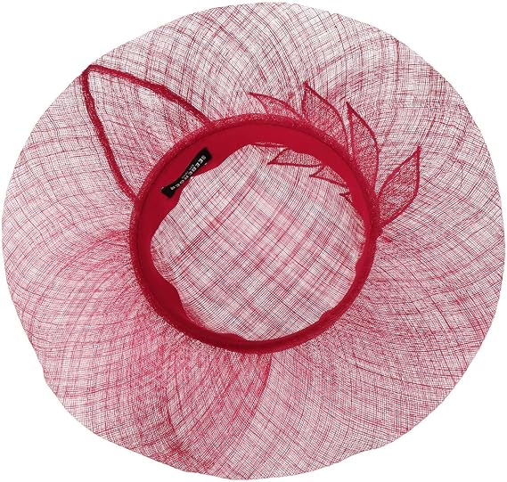 Seeberger Sinamay Wavy Brim Straw Hat Women red One Size, 6 3/4-7 1/8