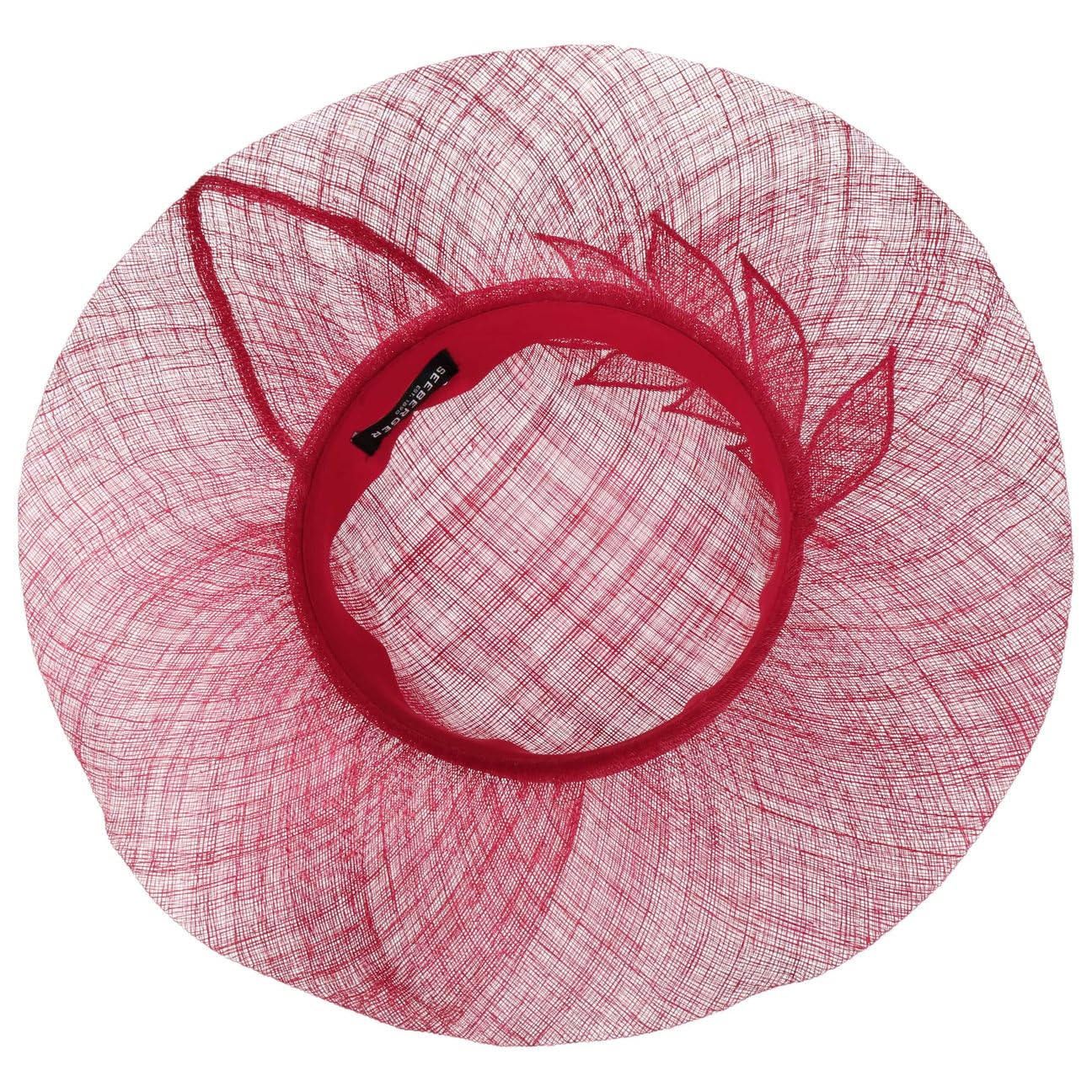 Seeberger Sombrero de Paja Sinamay Wavy Brim Mujer - Sol ocasión Especial con Banda Grosgrain Primavera/Verano Verano