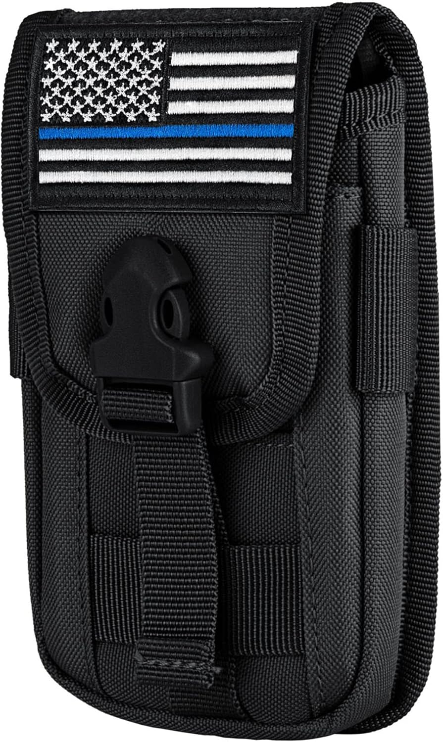 Tactical Cell Phone Holster Pouch, Tactical Smartphone Pouch Case Molle Gadget Bag Molle Attachment Belt Holder Waist Bag for 4″-6.9″ with Armor Case on with US Flag Patch Tactical Cell Phone Holster Pouch, Tactical Smartphone Pouch Case Molle Gadget Bag Molle Attachment Belt Holder Waist Bag for 4″-6.9″ with Armor Case on with US Flag Patch