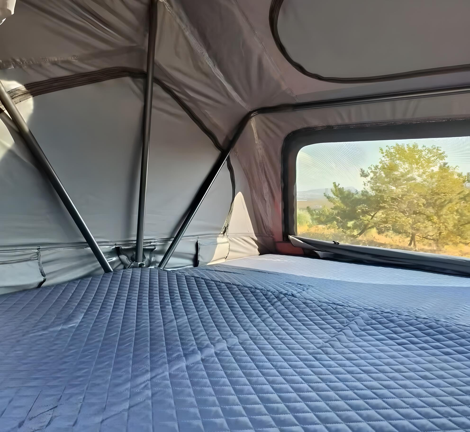 Autodachzelt Grau/Schwarz Softcase Dachzelt Auto 2 Größen