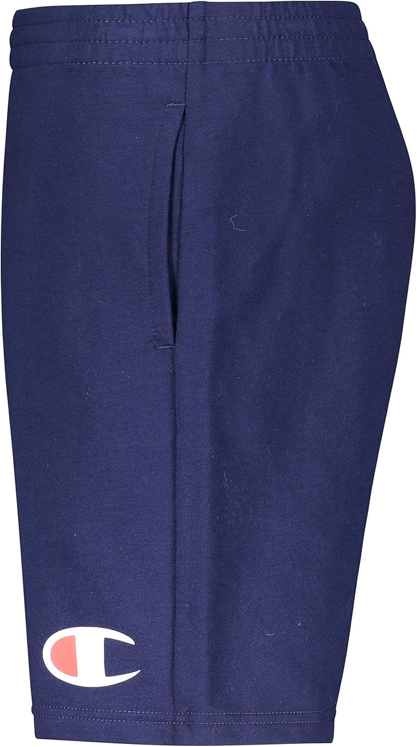 Champion Boys French Terry Short Kids Clothes (Navy C, Large)