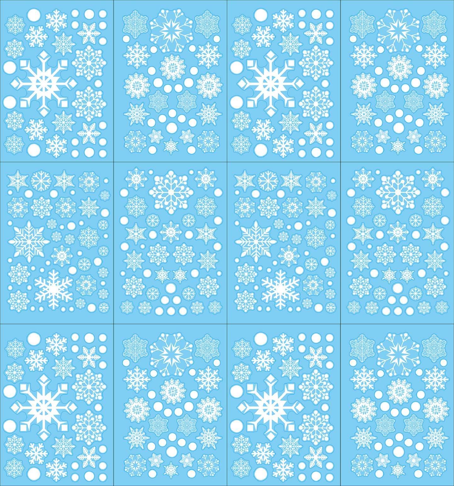 heekpek 492 STKS Sneeuwvlokken Venster Stickers Kleedt Kerst Venster Stickers Sneeuwvlokken Statische PVC Herbruikbare Kerst Stickers voor Xmas Home Decoraties