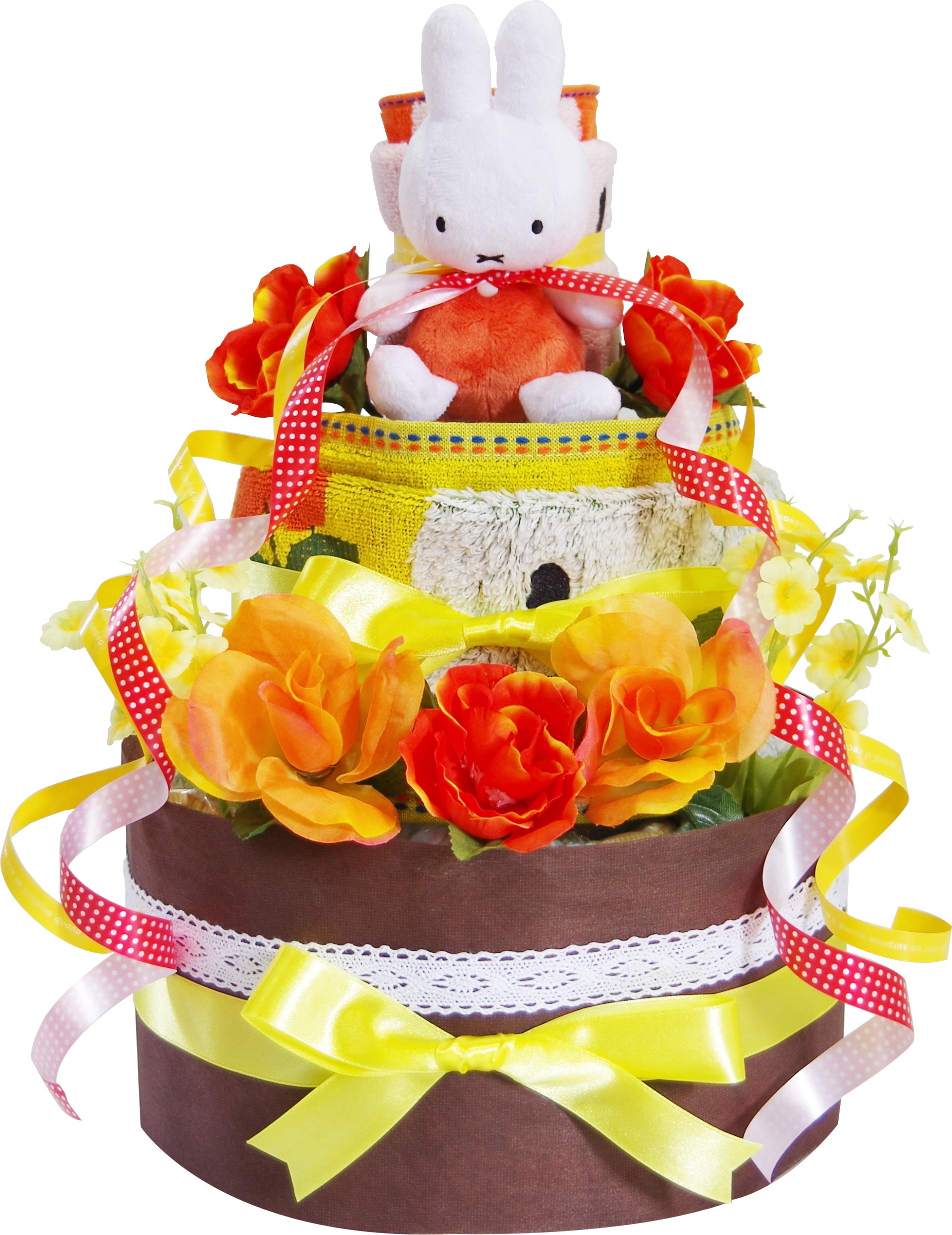 タオルケーキ　м♡　出産祝い　ミッフィー　男の子　おむつケーキ Miffy 出産祝い miffy x Little Dutch ナチュラルタオルおむつ