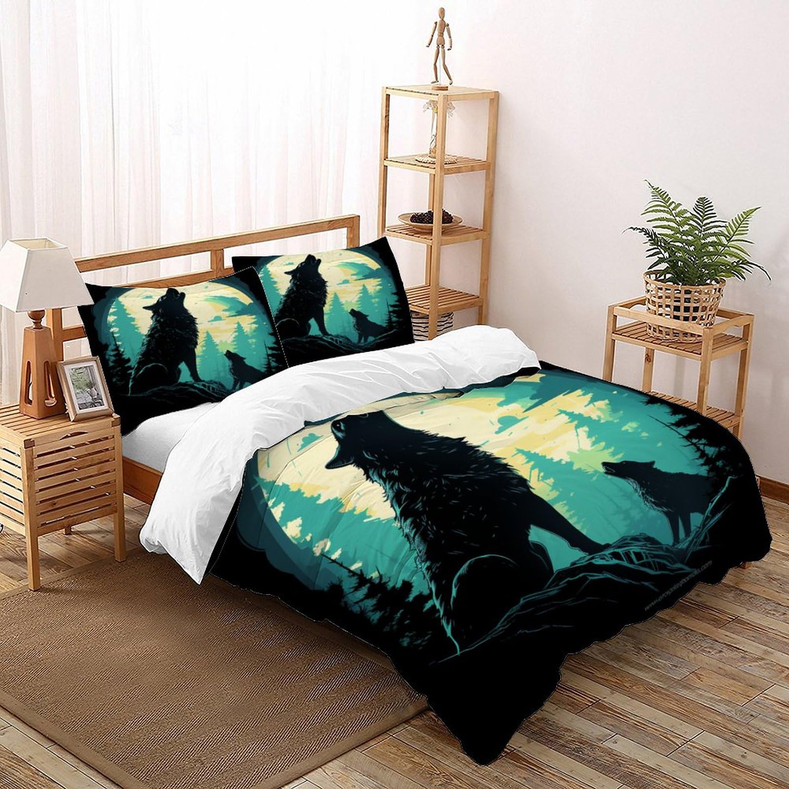 Housse de couette chat noir 3D en microfibre 135x200cm pour lit simple
