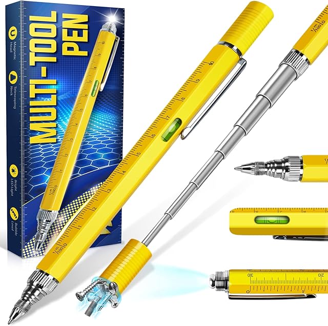 Men Valentines Gifts for Him Dad - Gadgets for Men Him Dad Boyfriend Grandad Gifts for Fathers Day Birthday Anniversary Valentines Presents, DIY & Tools Multi Tool Pen Telescopic Magnetic Pickup Tool