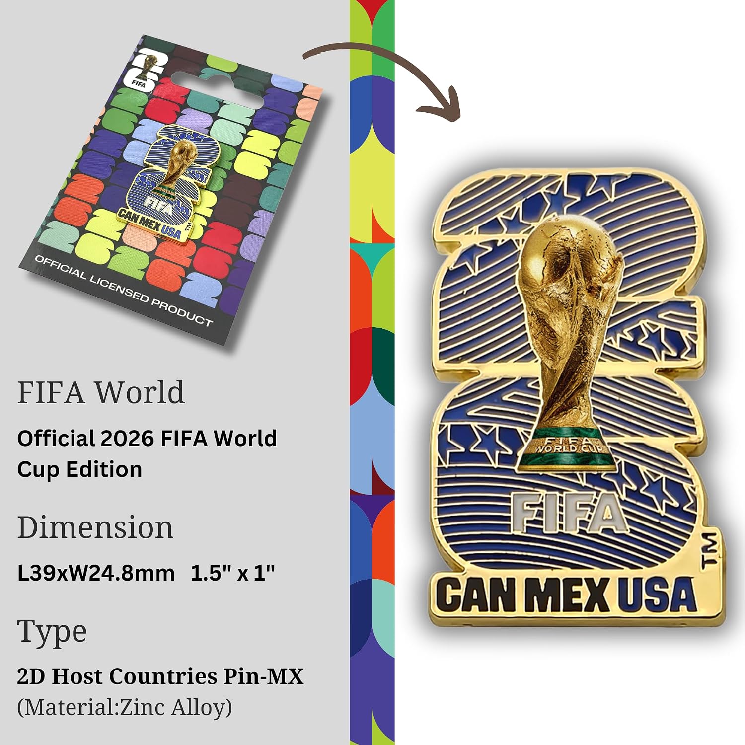 Official FIFA World Cup 2026 Edition Specialty Pins - Historical - Timeless Collectors Item - Premium Weighted Zinc Alloy
