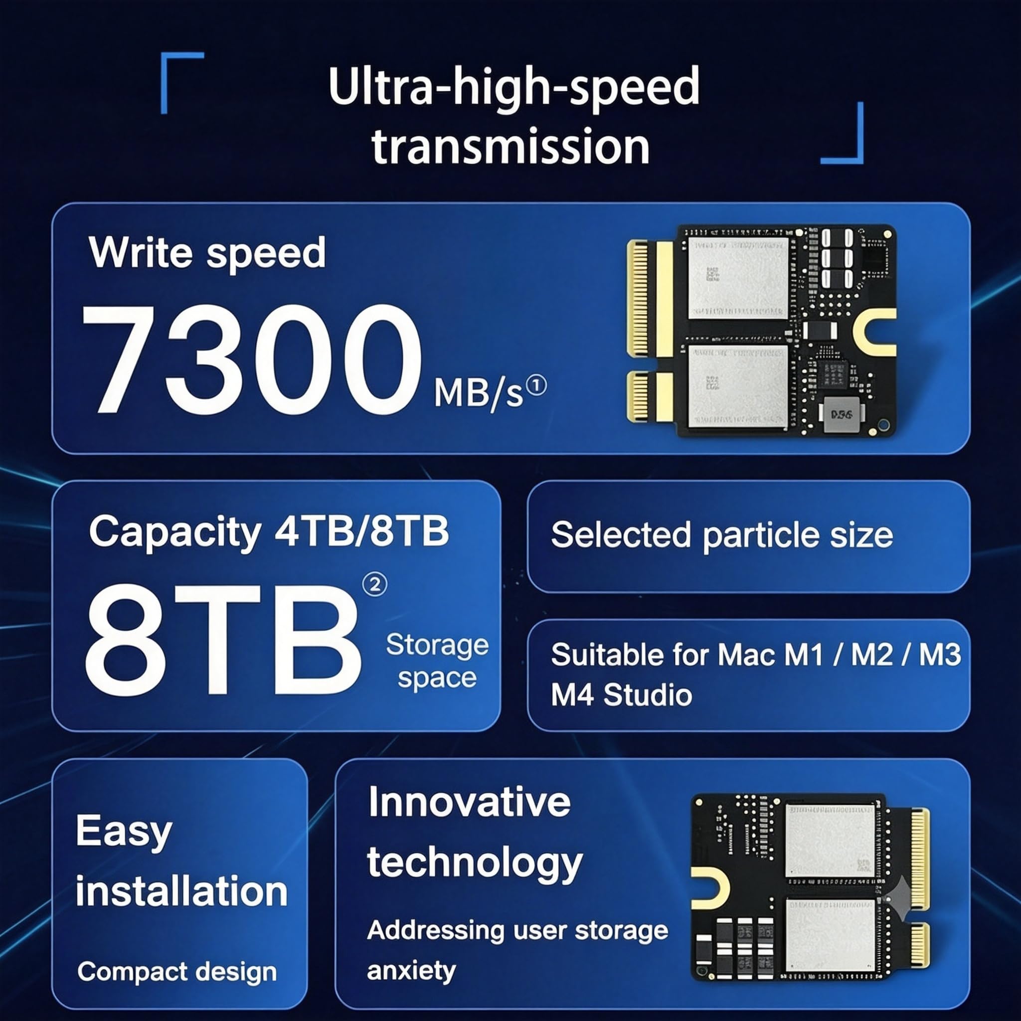 Wewnętrzny dysk twardy Mac sutdio M2Max/Ultra SSD, kompatybilny z 8 TB Ultra/Max, zwiększenie pojemności, oryginalny zestaw płytek drukowanych do studia, przyjazny dla początkujących, samodzielna