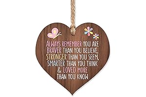 Always Remember You Are Braver Than You Believe, Wood Sign with Quotes,...