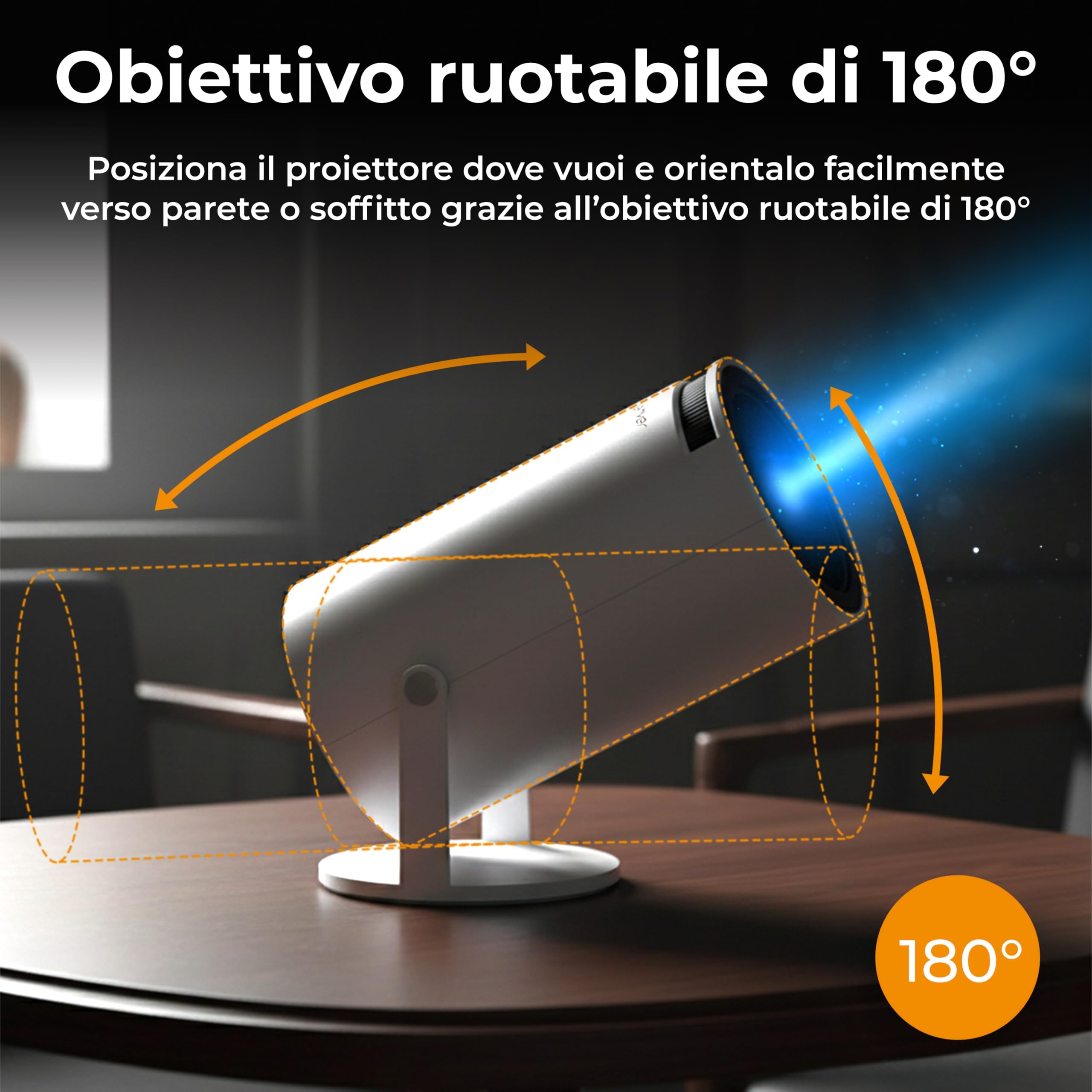 Denver PR-2500 Proiettore LED Portatile - Supporto Full HD 1080p, 2500 Lumen, HDMI/USB/VGA/AV, Altoparlante Integrato, Telecomando - Mini Proiettore per Home Cinema, Film e Gaming