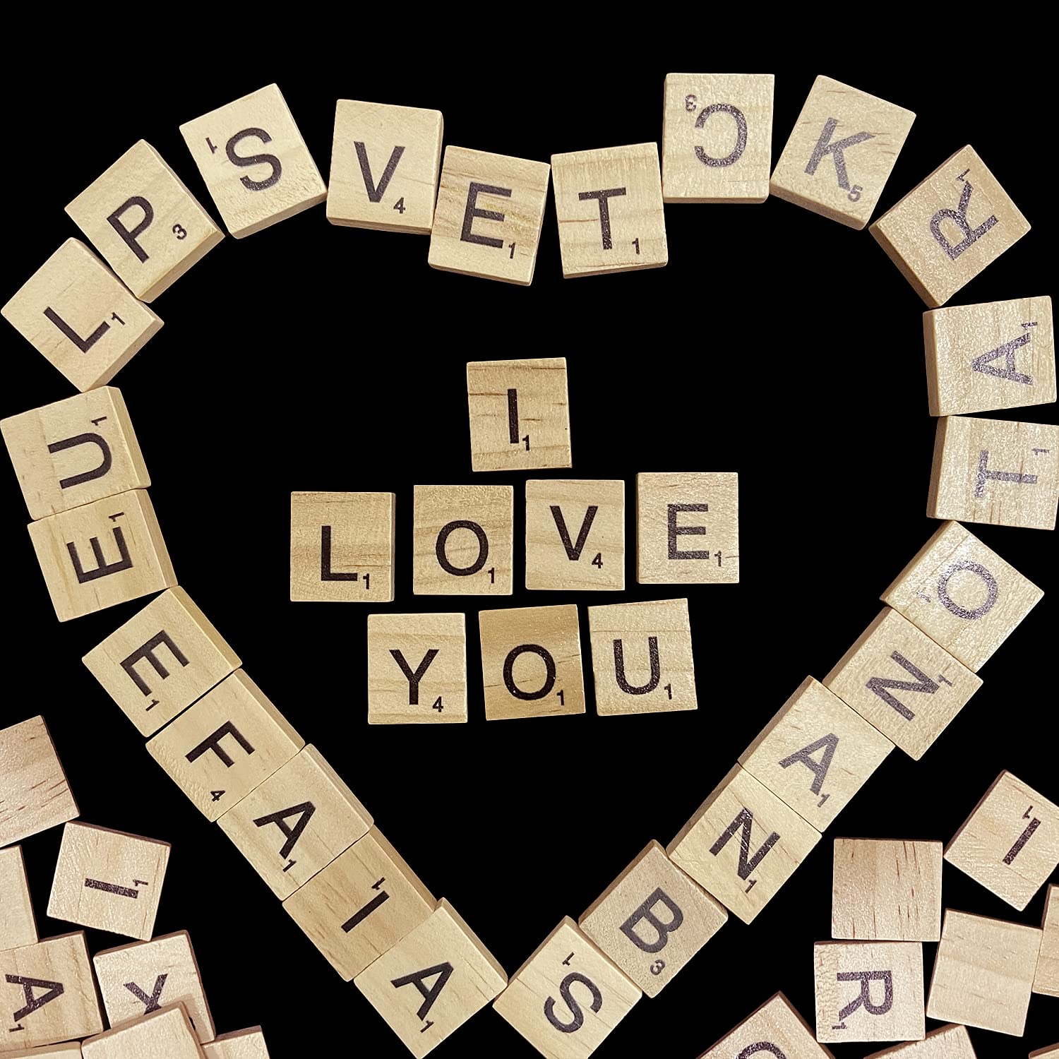 Piastrelle Alfabeto E Numeri In Legno | Trimming Shop 1000 Pezzi | 20x18x5 Mm Con Lettere Stampate Per Giochi, Fai Da Te, Ciondoli