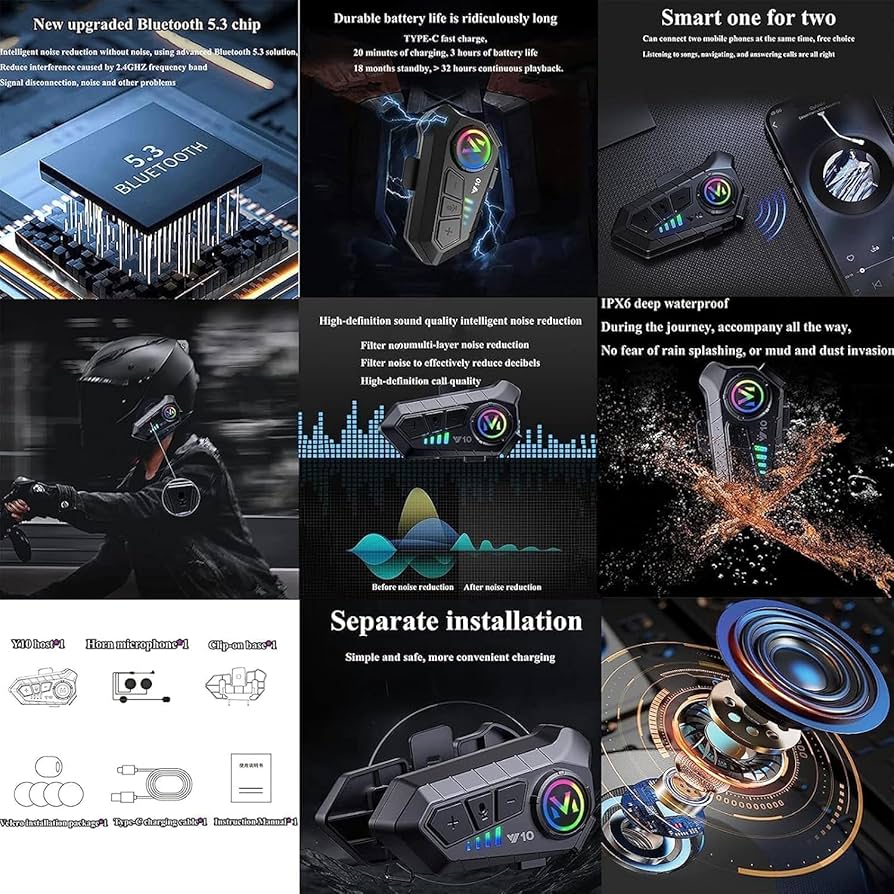 Bluetooth Integrated Helmet Motorcycle Modular Helmet Flip Up Front