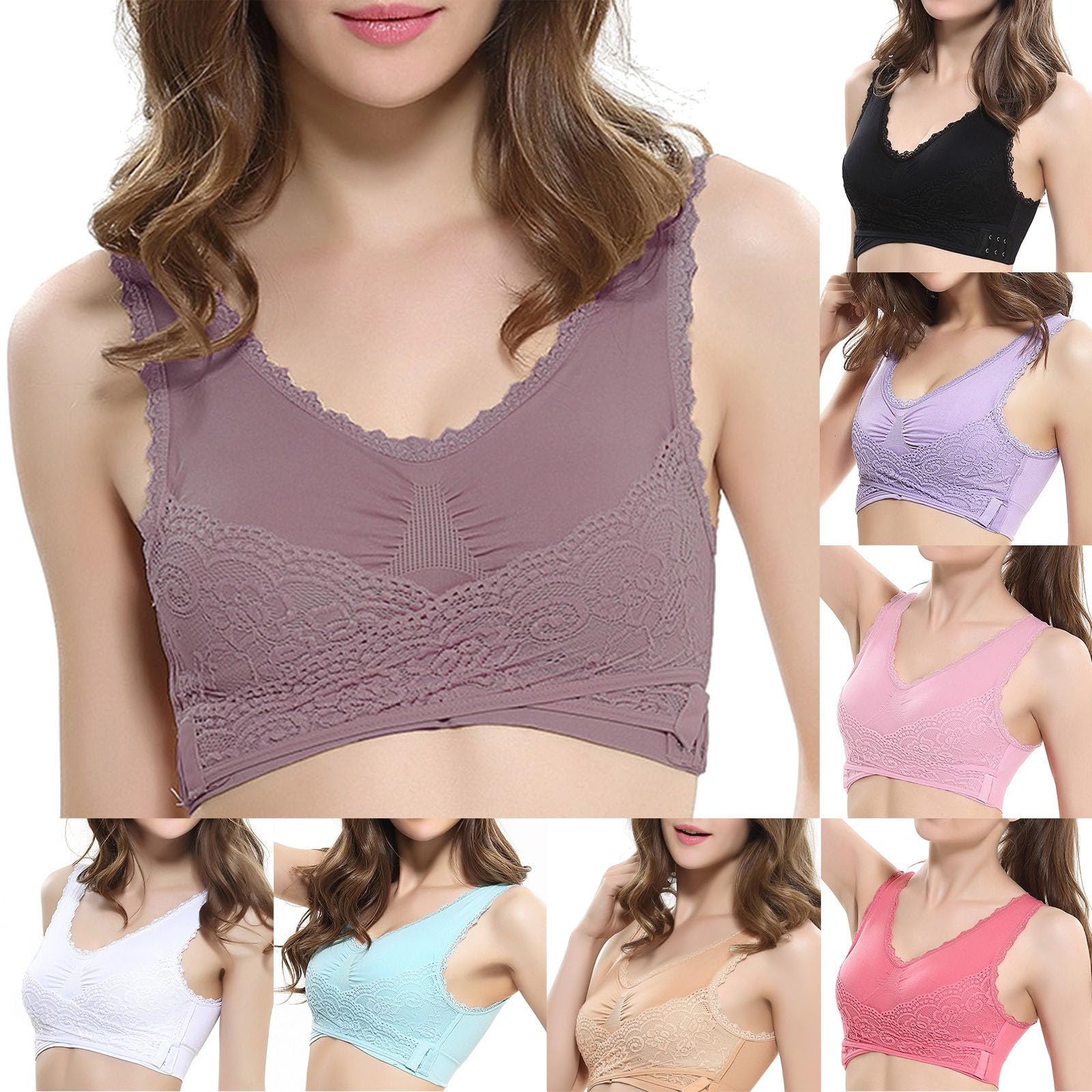 Sujetadores Deportivos Mujer Shock Absorber sin Costuras Soporte Lateral Tirantes Ajustables Tejido Transpirable Gimnasio Cardio