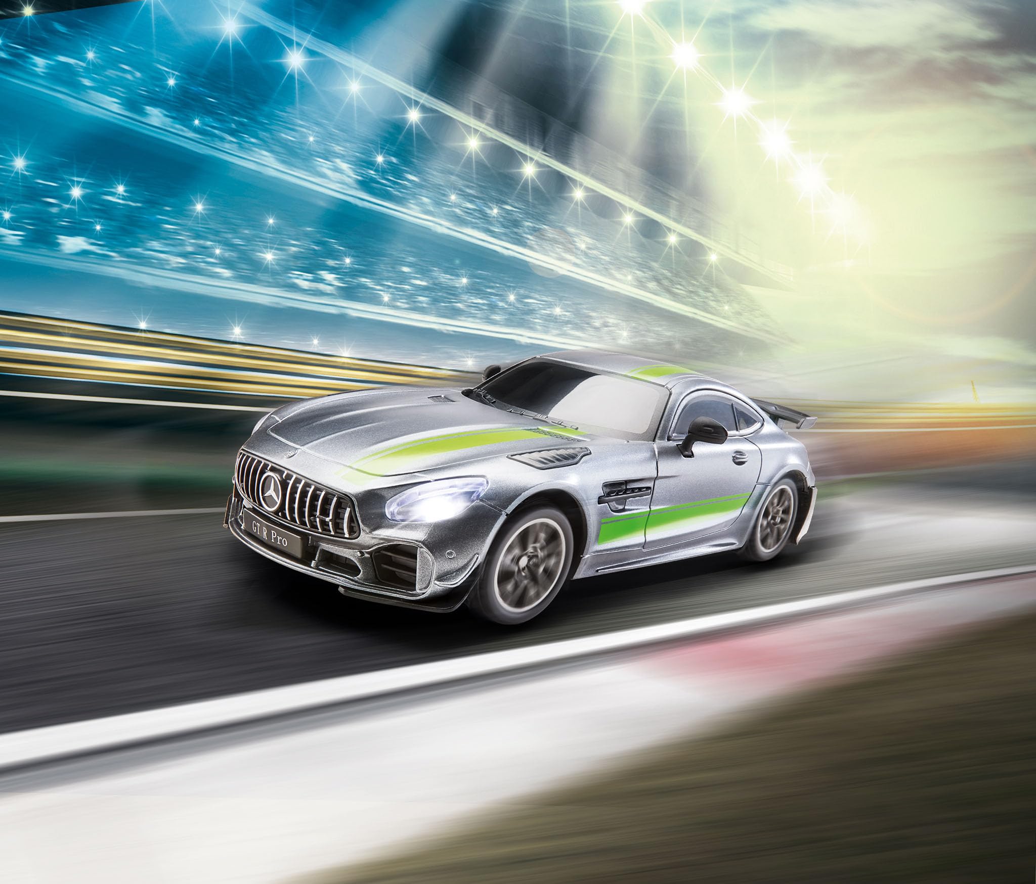 Revell- RC Scale Car Mercedes Benz AMG GTR Coche teledirigido, Color Gris (24659)