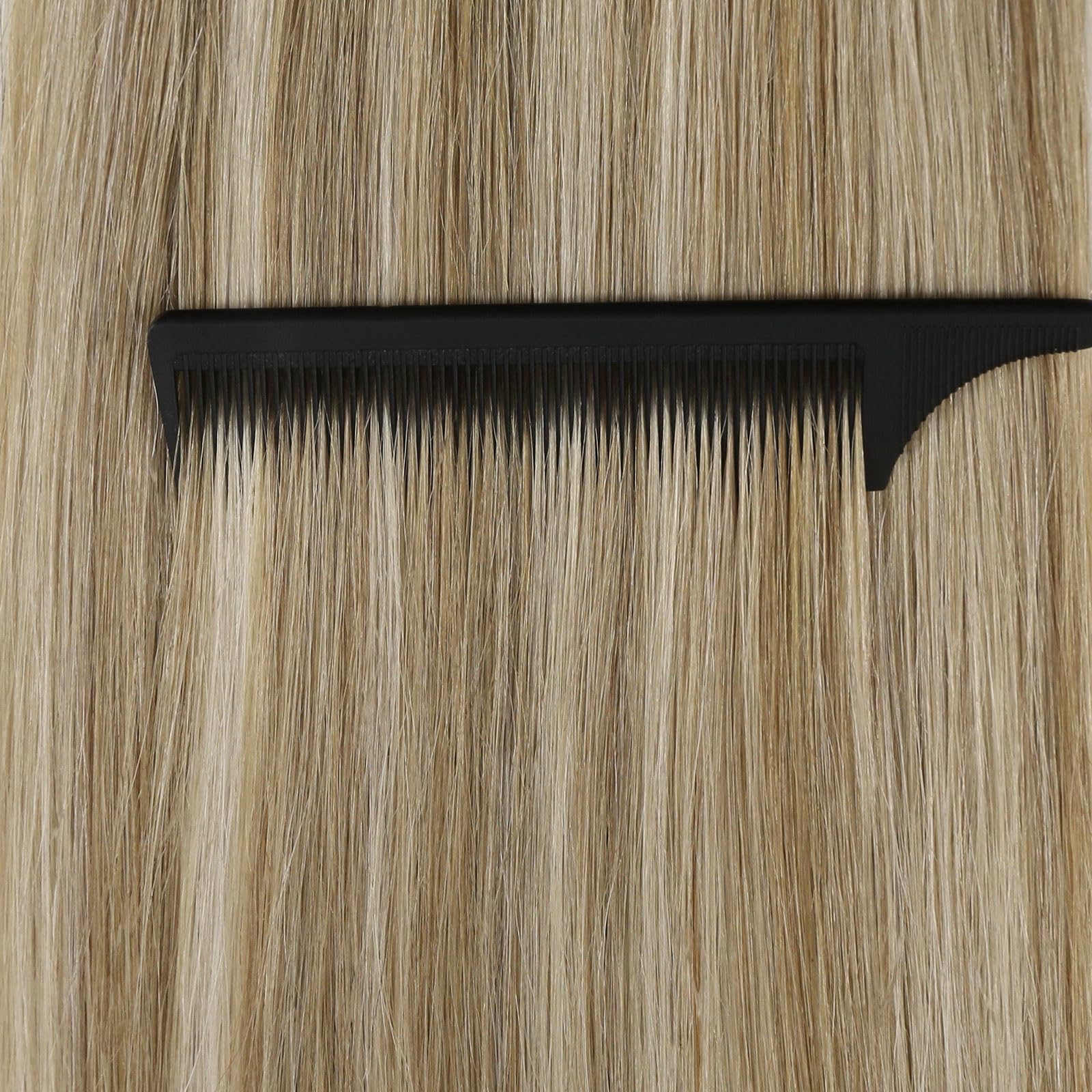 Ugeat Przedłużanie Włosów Taśma, Włosy Ludzkie, Pasemka Ciemny Popielaty Blond, 40 cm 20 sztuk 50g, Przedłużanie Włosów Tape in, Złotym Blondem, Remy Naturalne Proste
