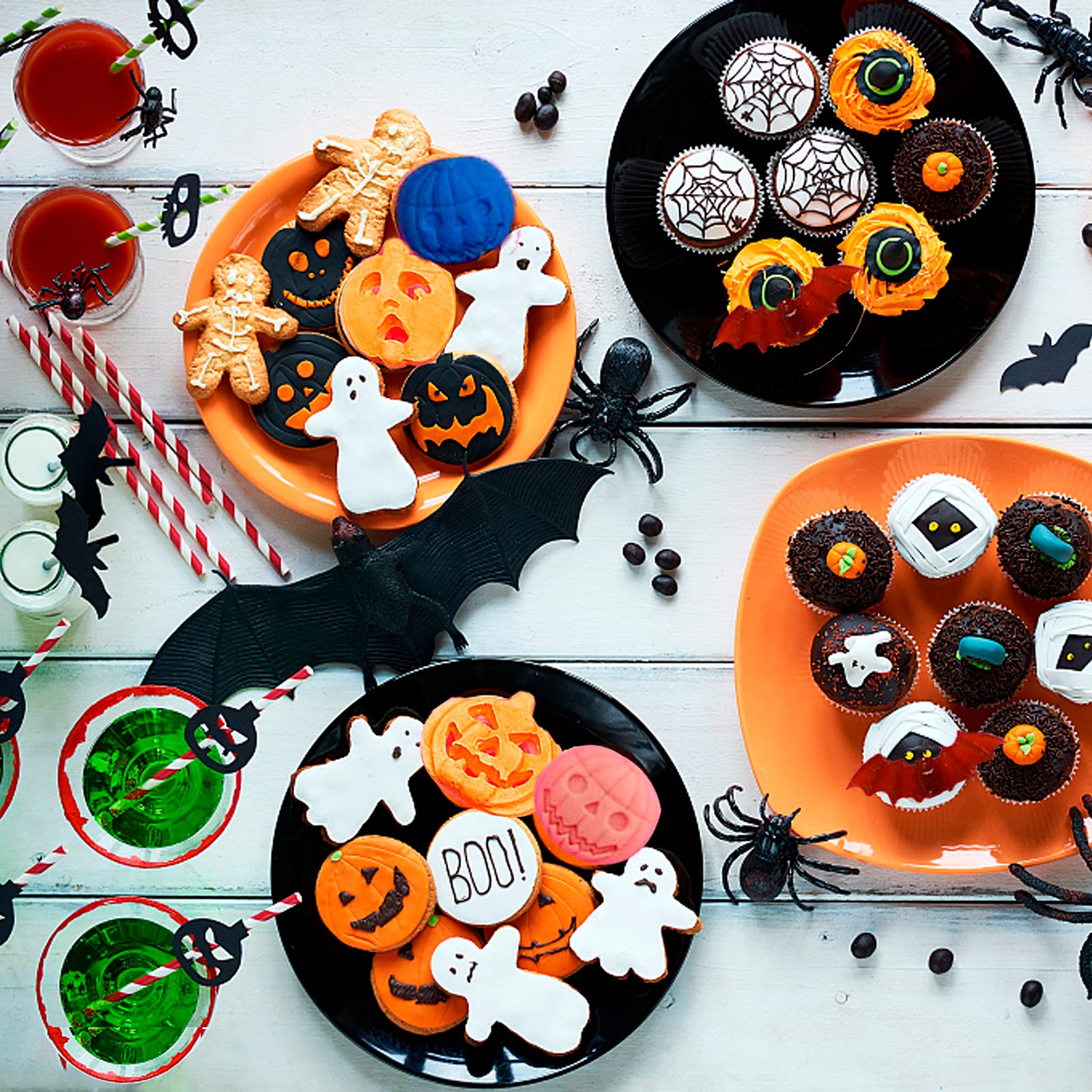 SHOWERORO Silikon-Fondantform Halloween - Spinnennetz & Spinne Für Kekse, Schokolade & Kuchendekoration