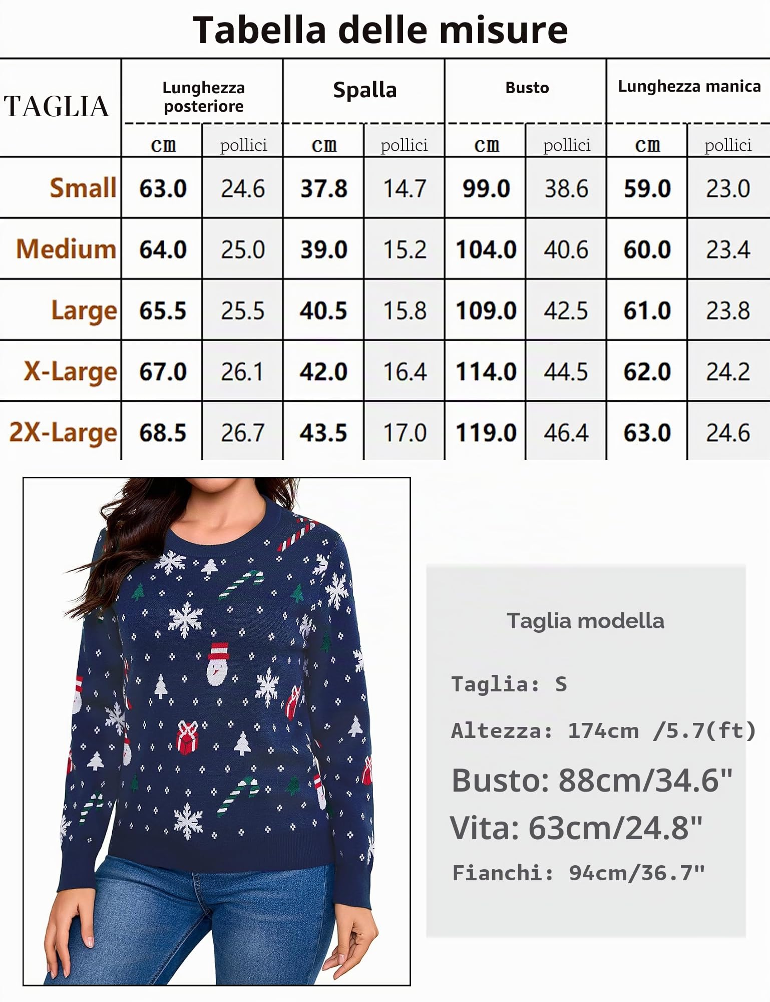 Aottori Maglione Natalizio Donna Uomo Unisex Pullover di Natale Invernale Maglia Natalizi Coppia Girocollo Maglieria Lavorato Natalizio Fiocchi di Neve per Feste Regalo Natale Famiglia