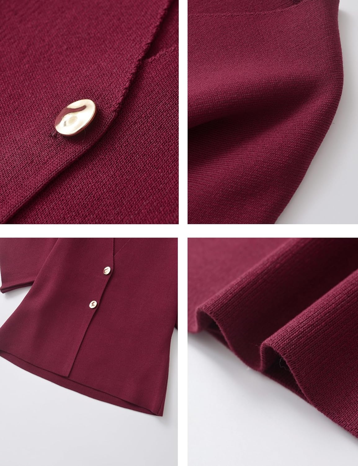 Womens Short Sleeve Cardigans Lightweight V Neck Button Down Crop Knit Sweater Tops - Image 4