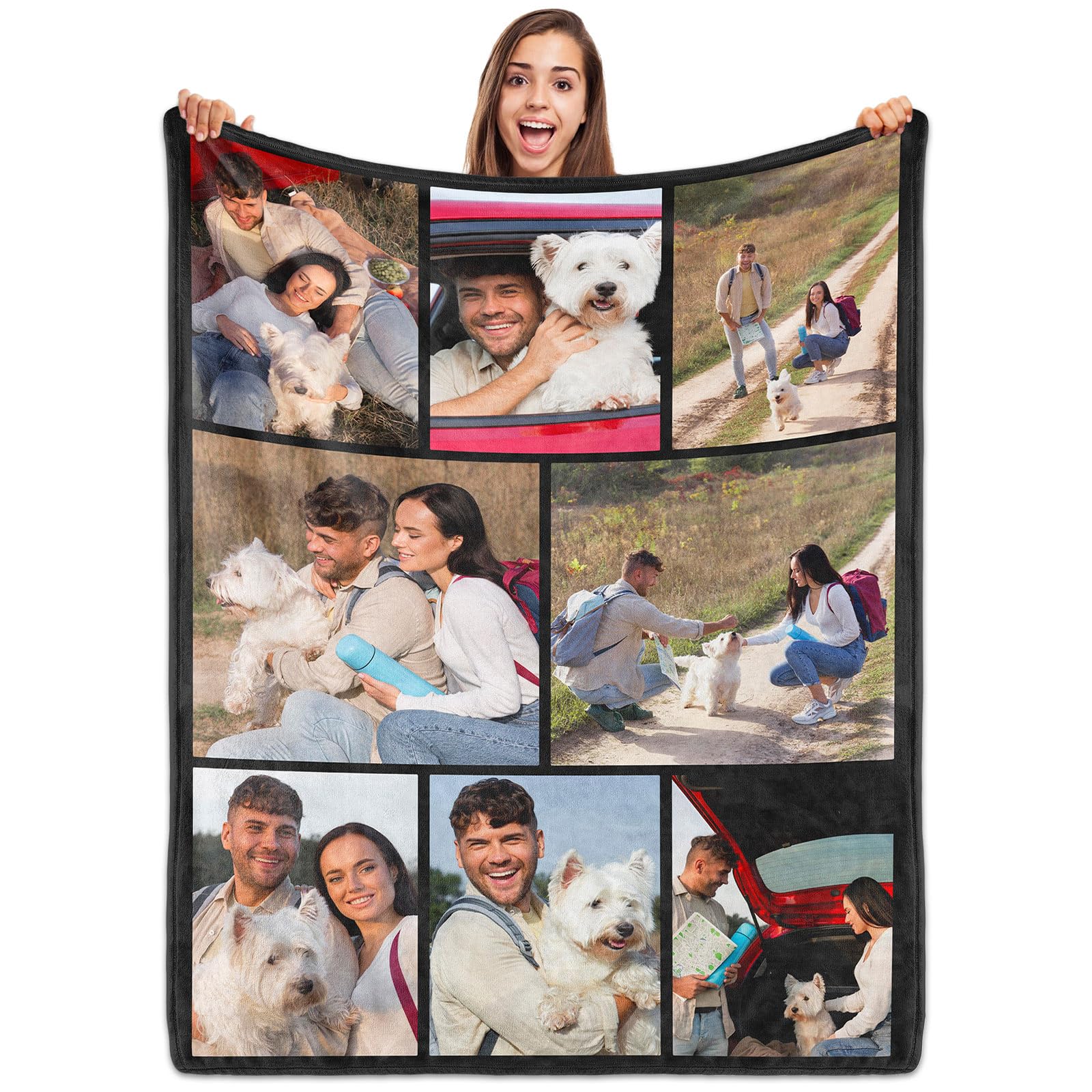 ROHBVMN Personalised Blanket with Photos Text, Custom Blanket customised blanket adults Customized picture Blanket customisable blanket,for Girlfriend Boyfriend Wife Husband Day Gifts Photo Blanket