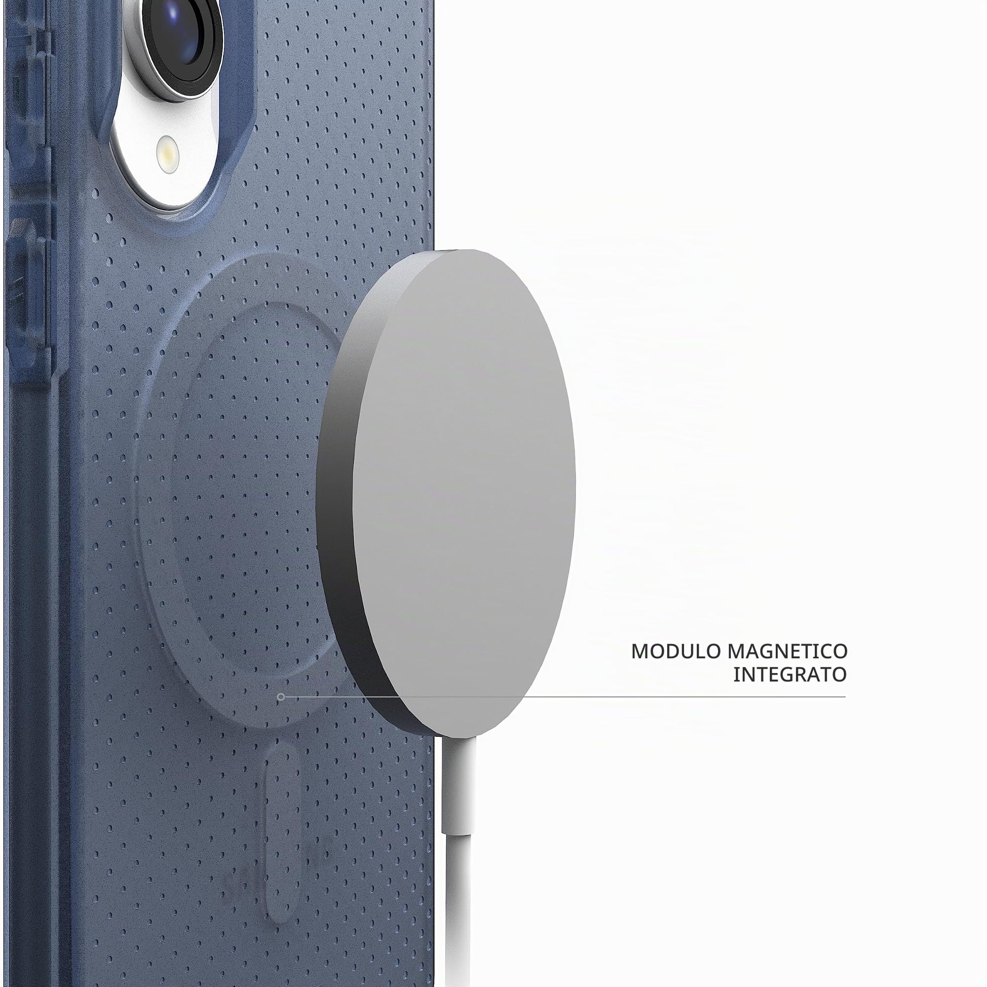Urban Armor Gear Dot Case per Samsung Galaxy S25 Edge Custodia (Anello magnetico, Designed for Samsung certificato, Ricarica wireless compatibile) cloud (blu trasparente)
