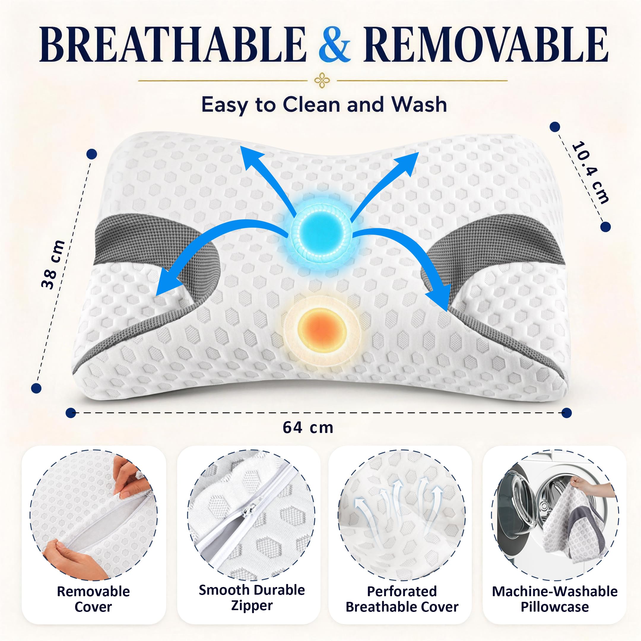 ZLYSYCM Cuscino in Memory Foam per Chi Dorme di Lato, Cuscino per Apnea Notturna, Adatto a Tutte le Maschere CPAP, Supporto per il Collo, King Size