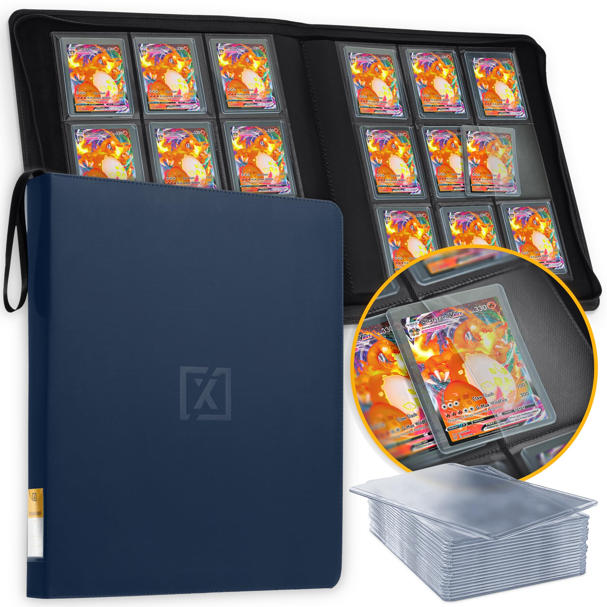 X PRO Toploader Binder Holds 252 Toploaders 20 Toploaders INCLUDED