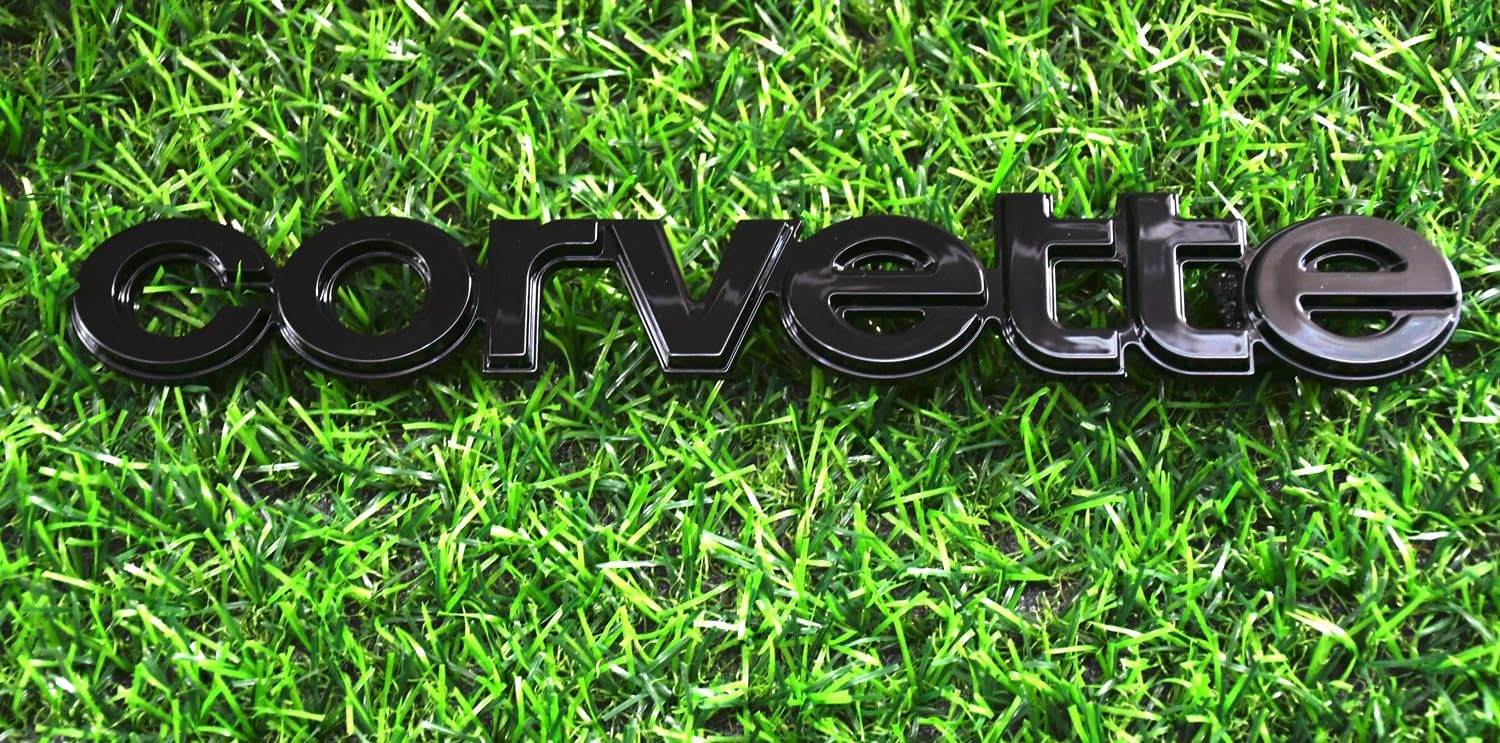 Replacement for Corvette 1980-1982 C3 Rear Bumper Emblem Badge Script Corvette New (Black)