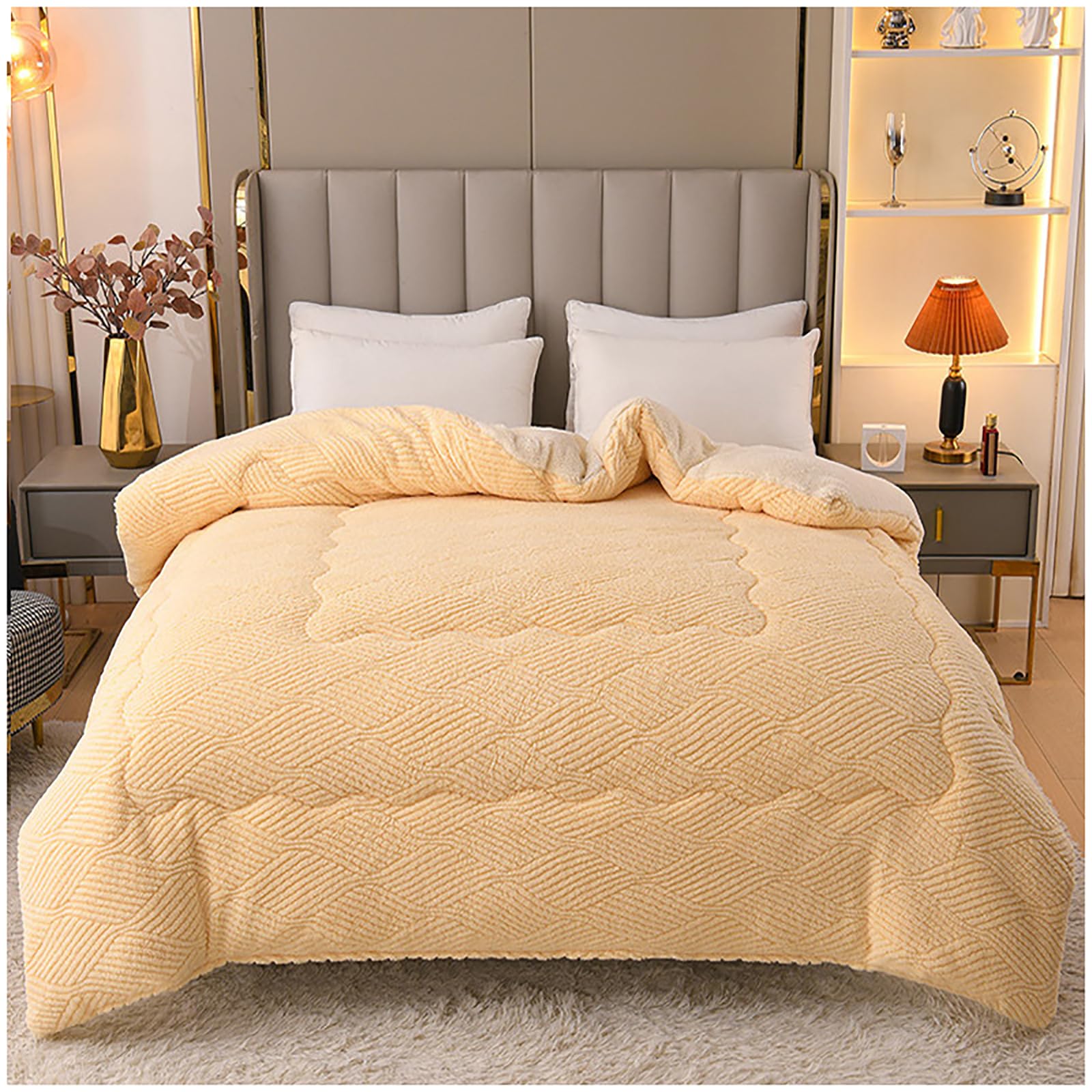 Manta cama 150 gruesa con borreguito de doble cara térmica para el invierno