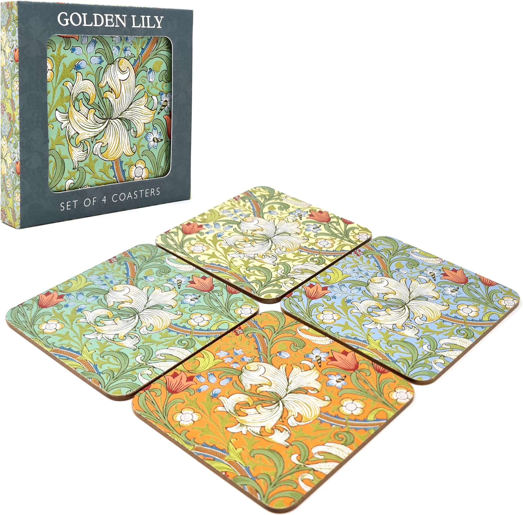 Pimpernel Botanic Garden Coasters, Set of 6, 4 Inches x 4 Inches